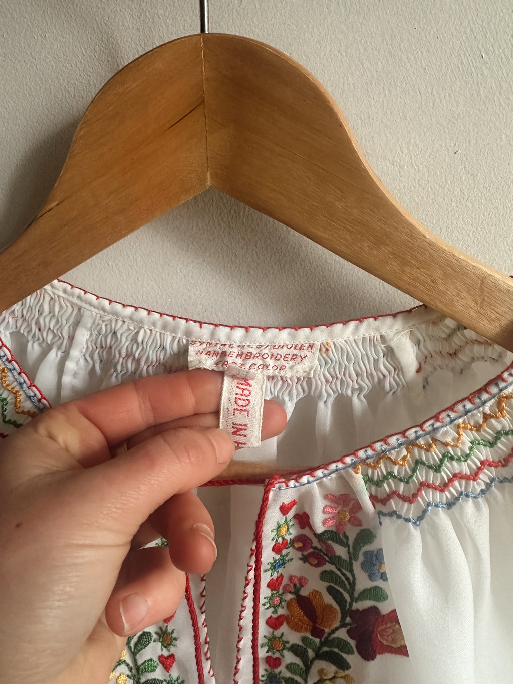 Vintage Embroidered Hungarian Blouse