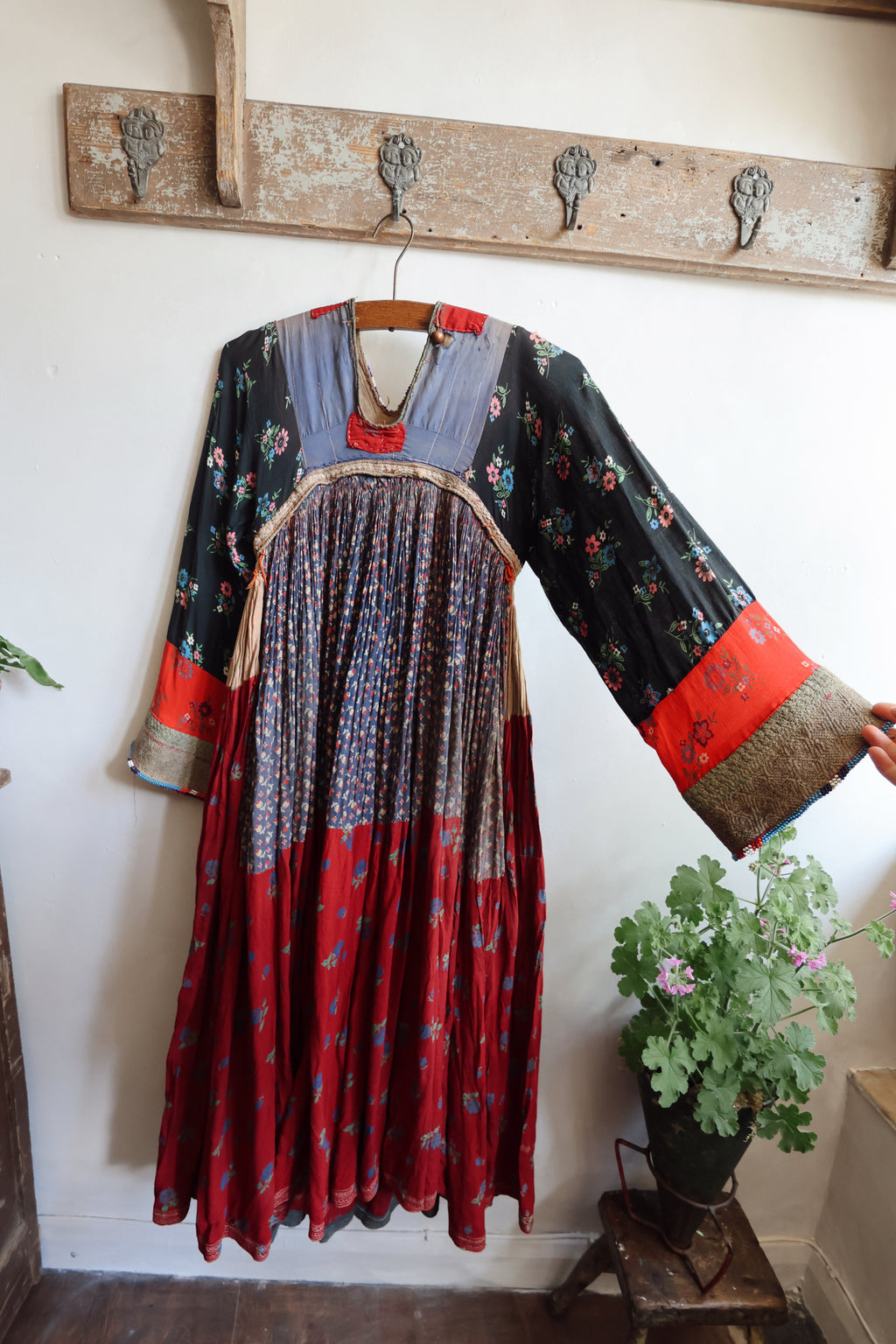 Antique Afghan Tribal Dress c. 1940s–1960s | Hand Embroidered Bodice | Museum Textile | Ethnographic Costume