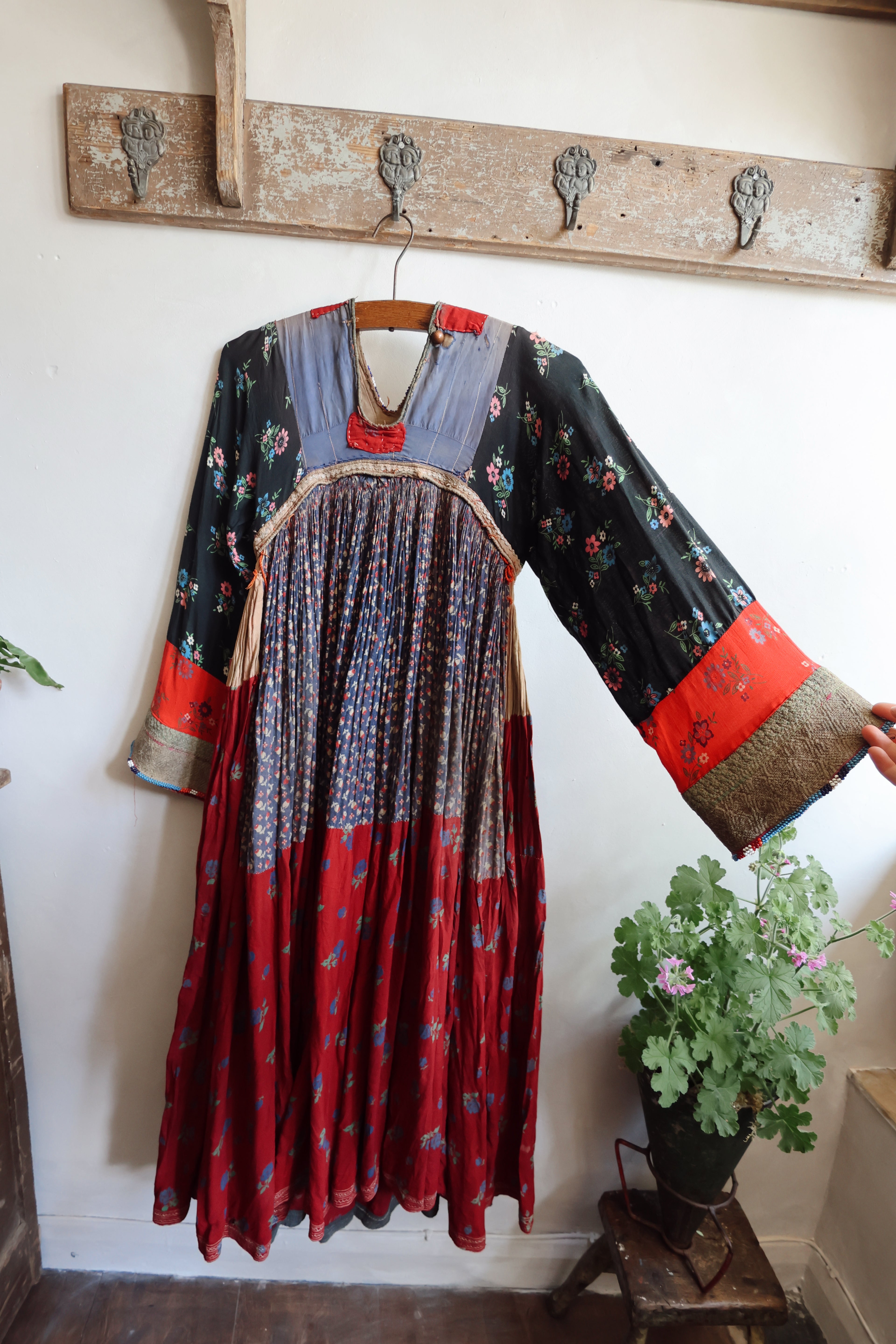 Antique Afghan Tribal Dress c. 1940s–1960s | Hand Embroidered Bodice | Museum Textile | Ethnographic Costume