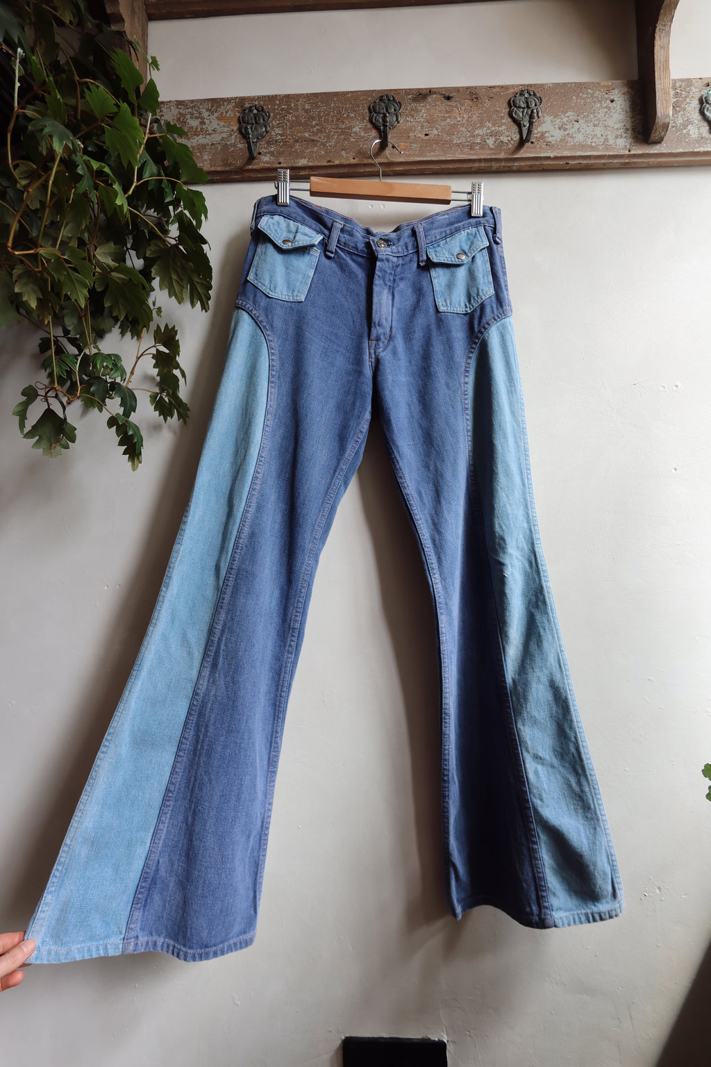 Vintage Blue Patchwork Flares