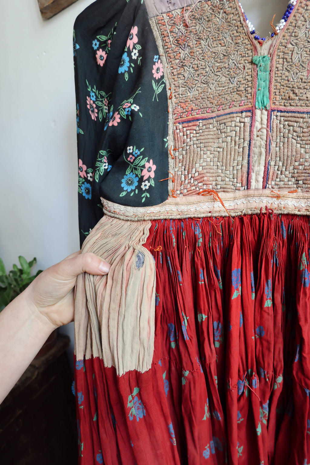 Antique Afghan Tribal Dress c. 1940s–1960s | Hand Embroidered Bodice | Museum Textile | Ethnographic Costume