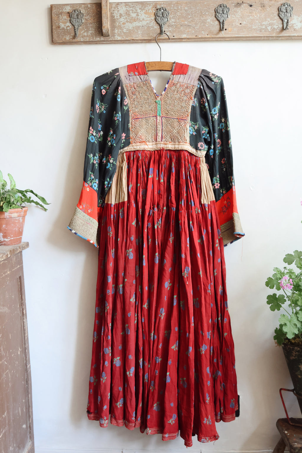 Antique Afghan Tribal Dress c. 1940s–1960s | Hand Embroidered Bodice | Museum Textile | Ethnographic Costume