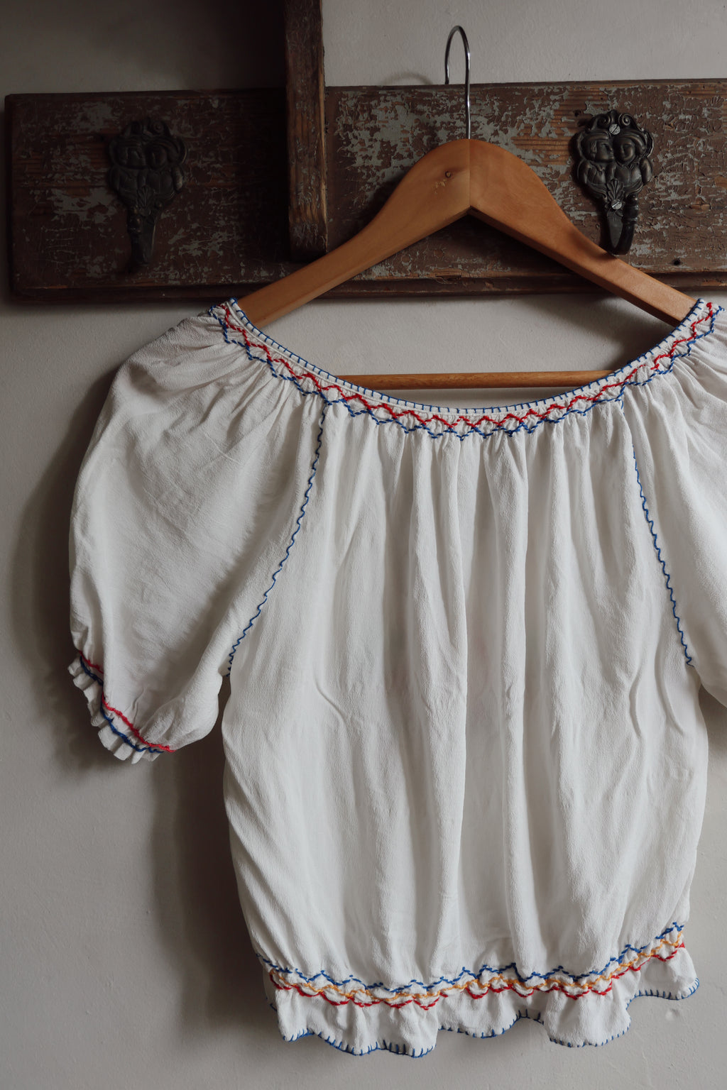 Vintage Hungarian Embroidered Blouse
