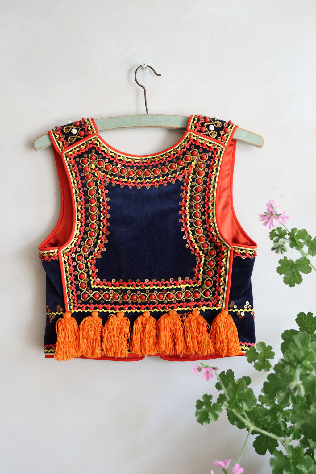 Vintage Embellished Tassel Vest Top