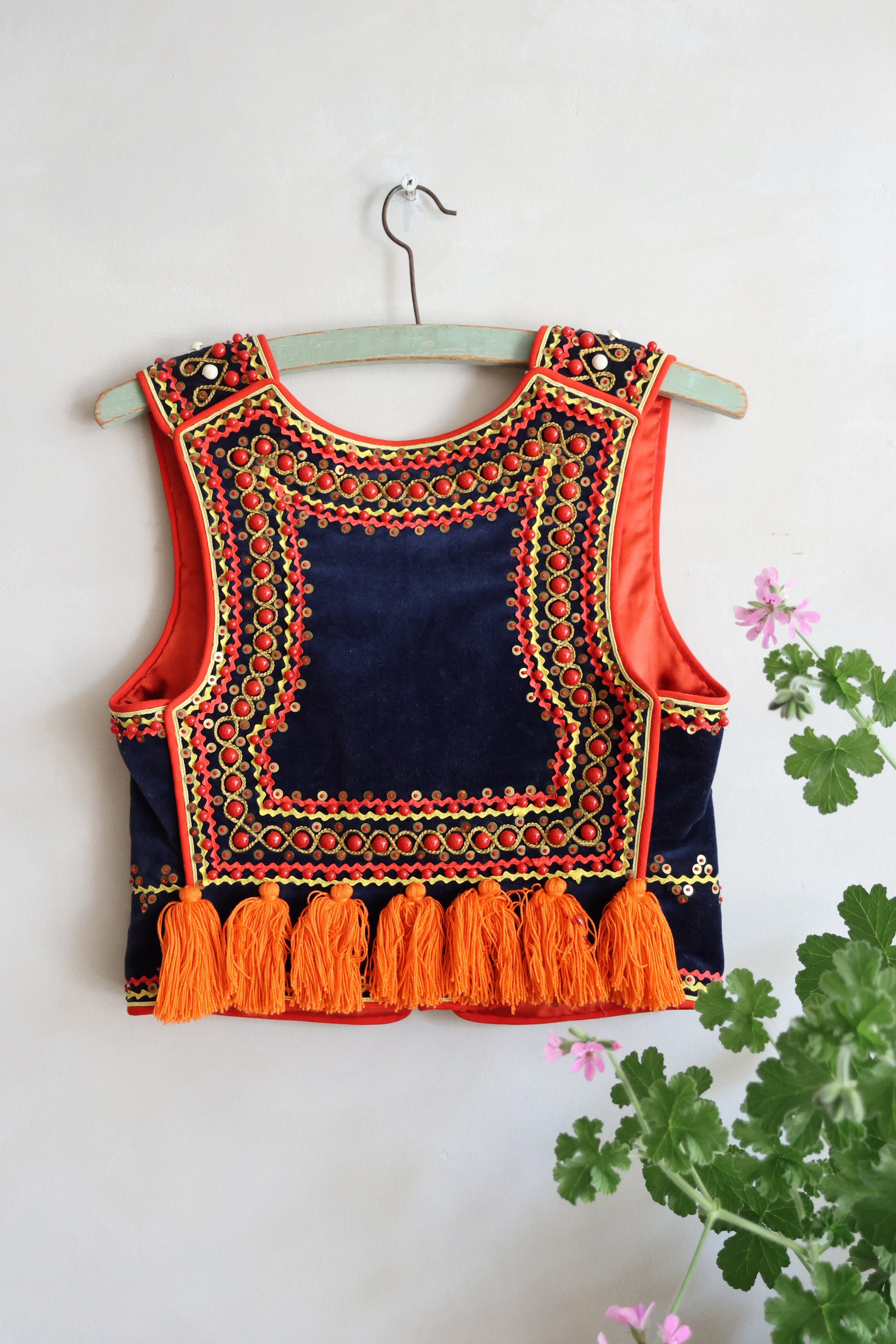 Vintage Embellished Tassel Vest Top