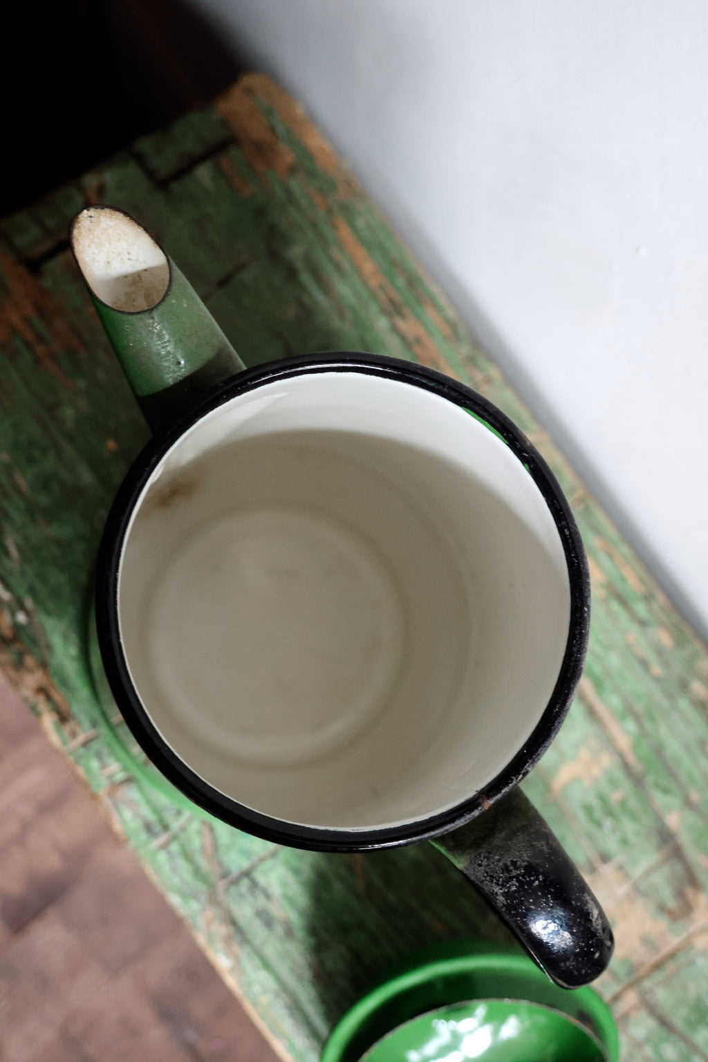 Vintage Green Enamel Coffee Pot