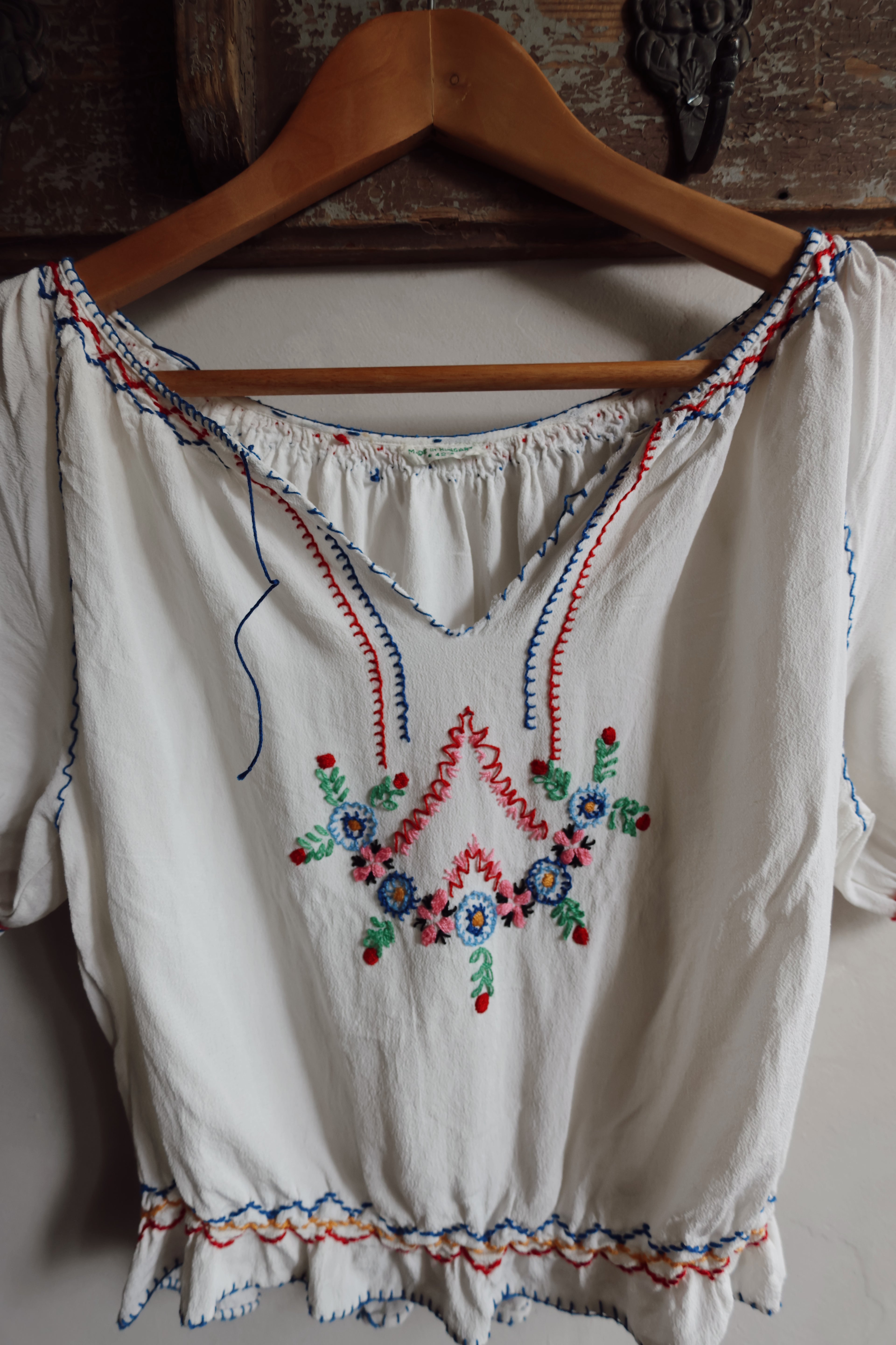 Vintage Hungarian Embroidered Blouse