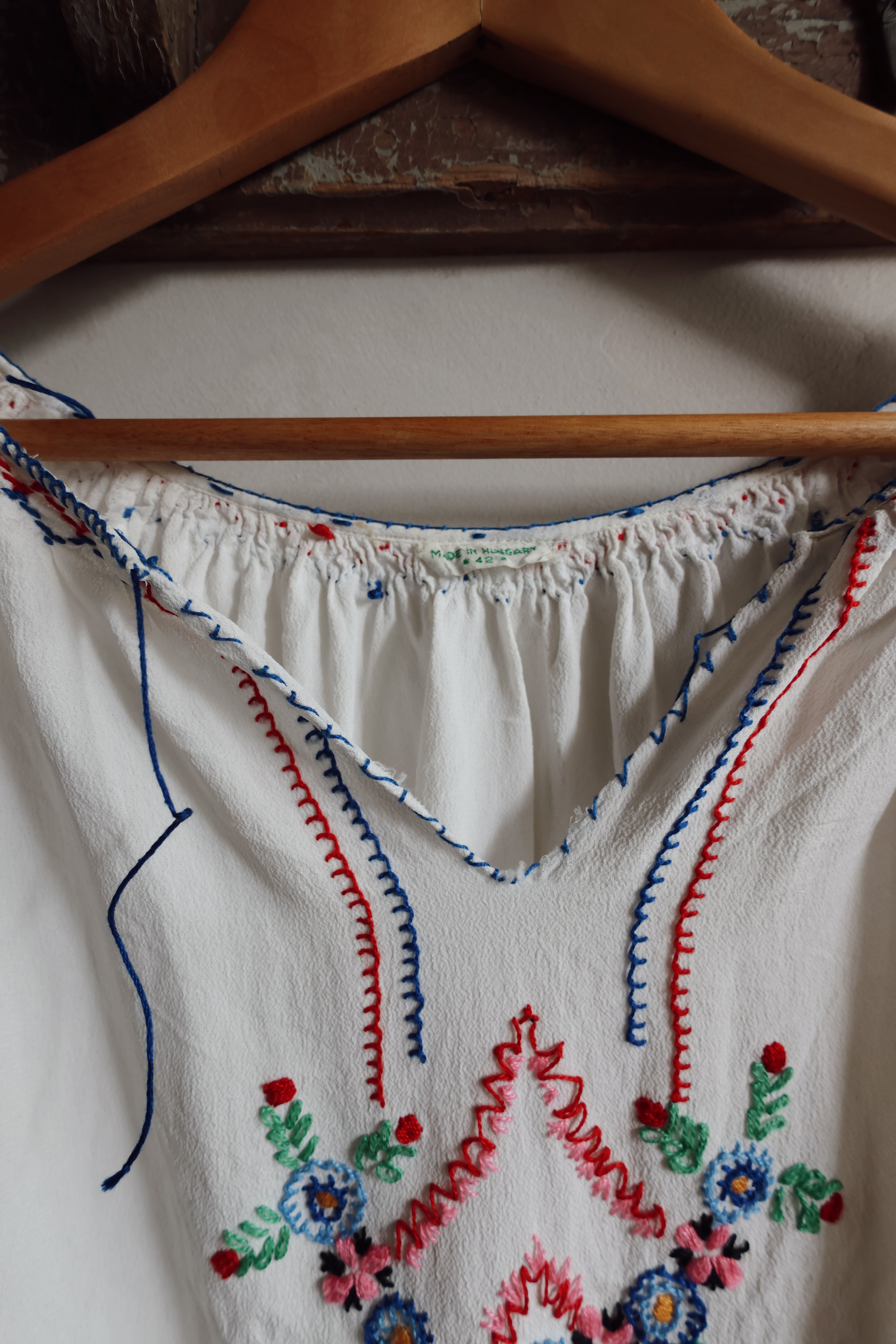 Vintage Hungarian Embroidered Blouse