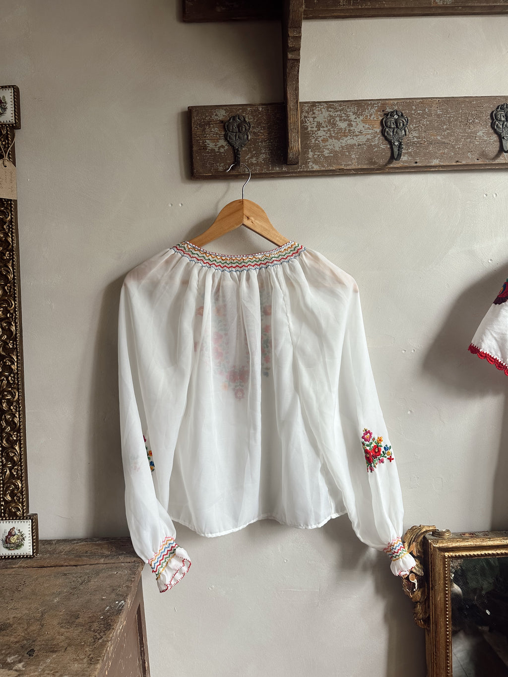 Vintage Embroidered Hungarian Blouse