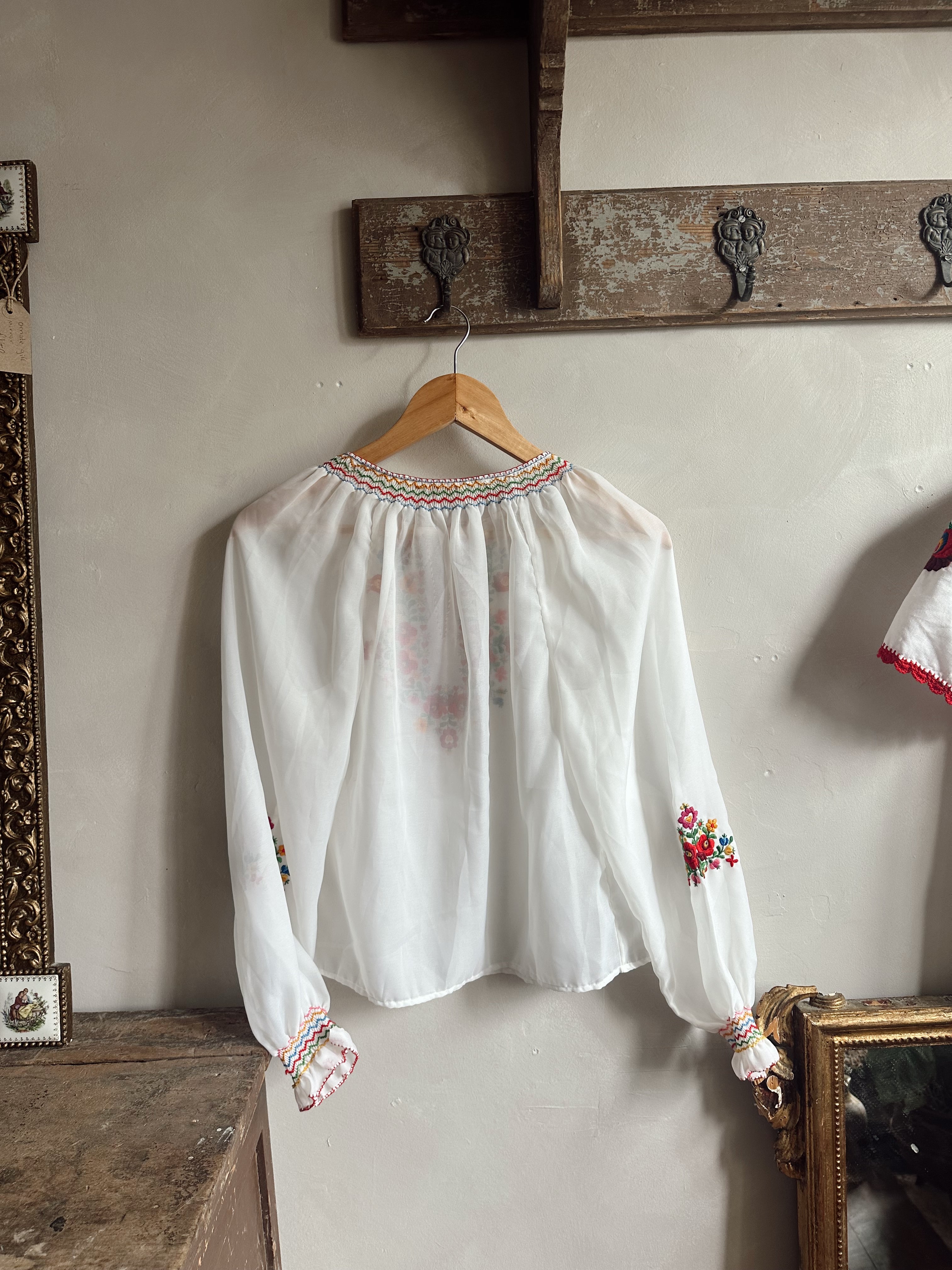 Vintage Embroidered Hungarian Blouse