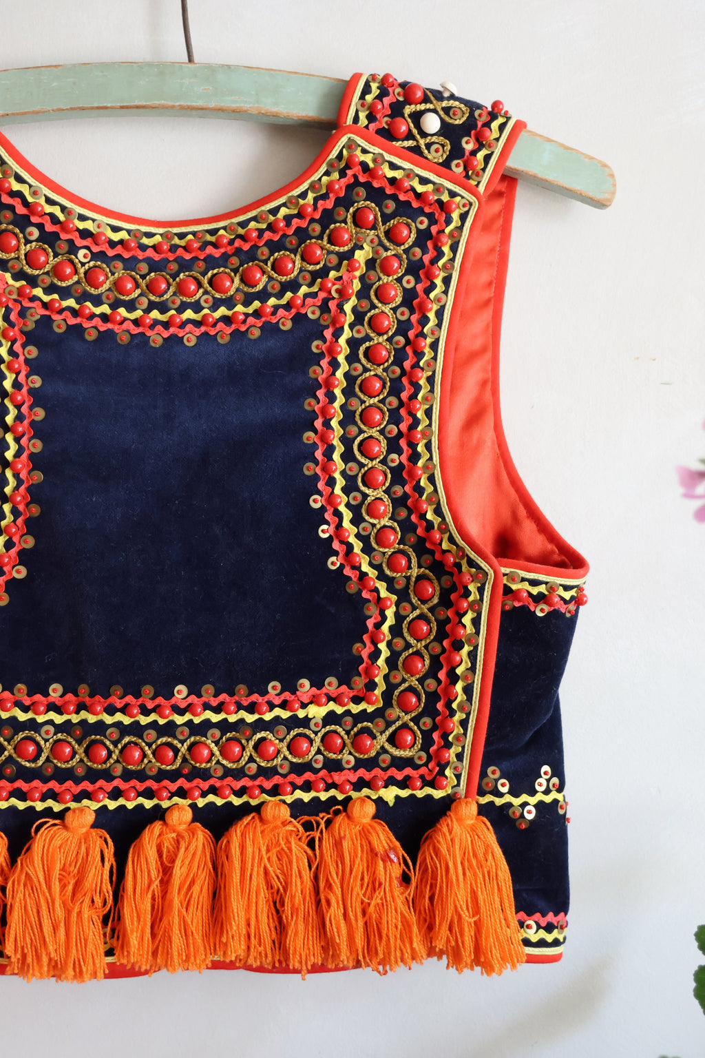 Vintage Embellished Tassel Vest Top