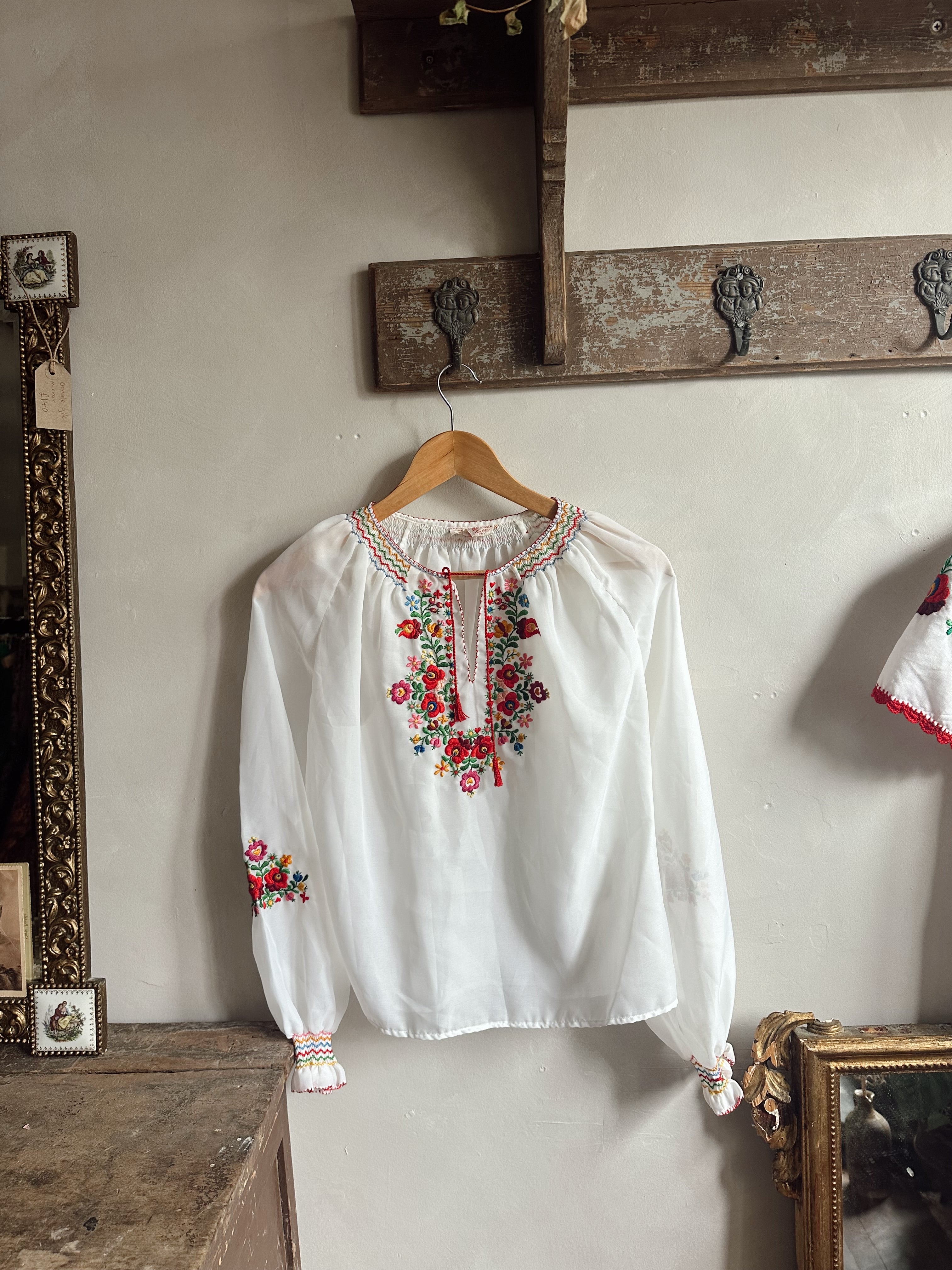 Vintage Embroidered Hungarian Blouse