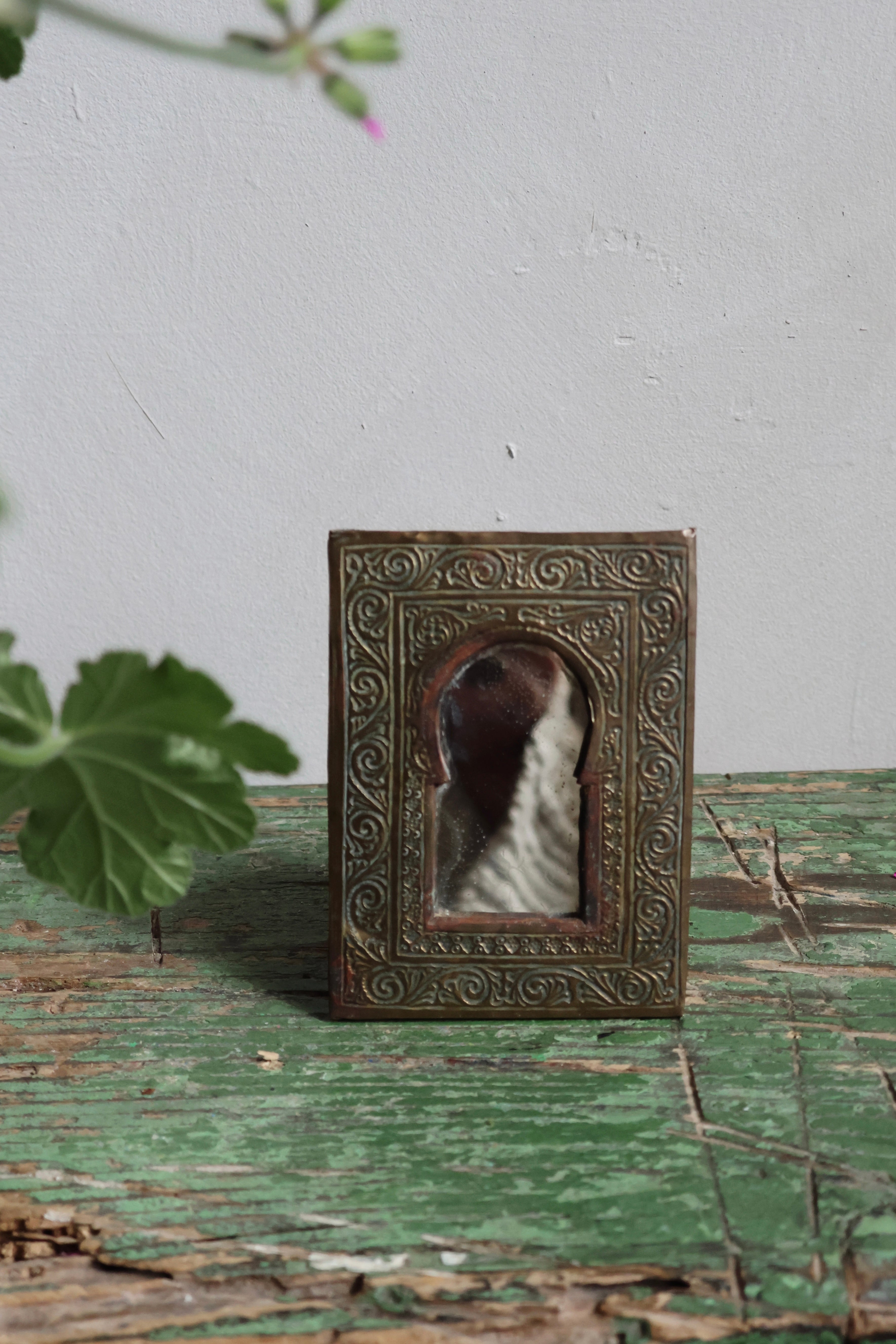 Antique Brass Arch Mirror