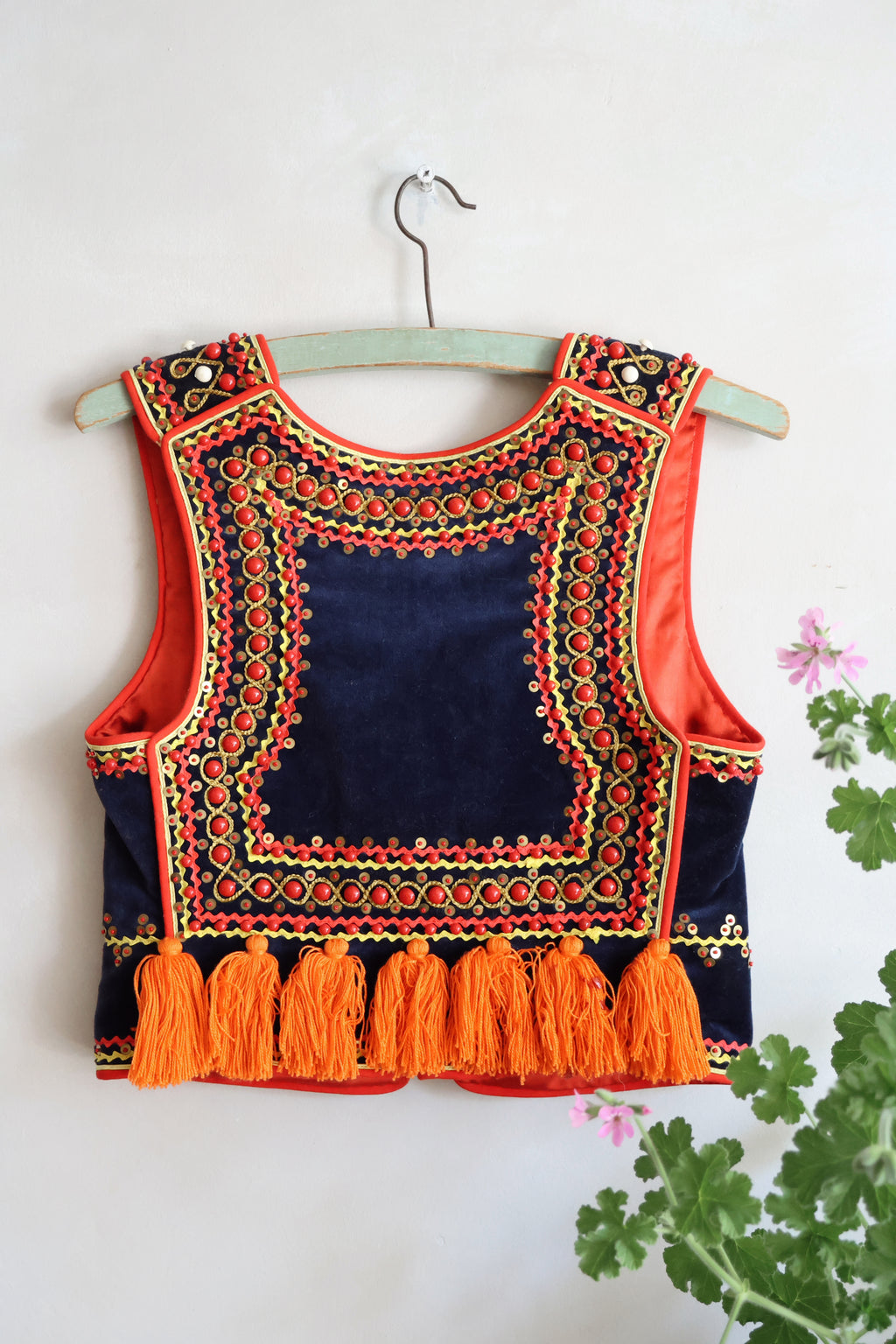 Vintage Embellished Tassel Vest Top