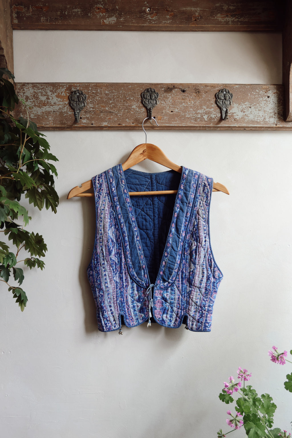 Vintage Indian blockprint quilted waistcoat