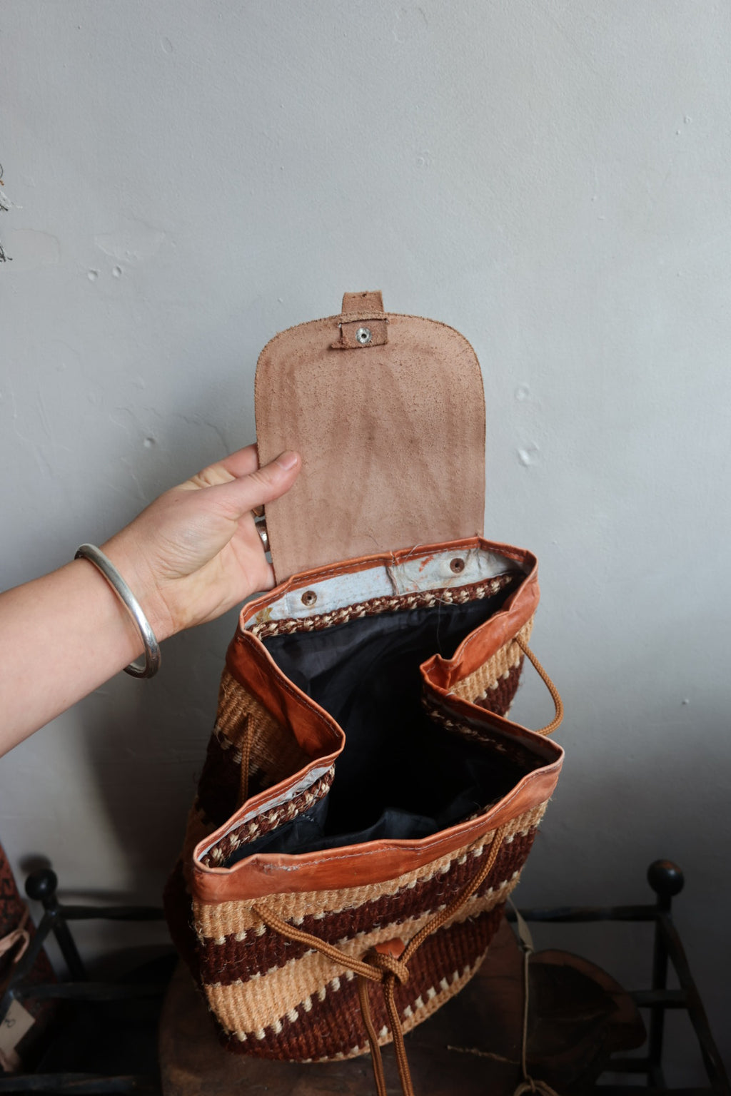 Vintage Woven Backpack