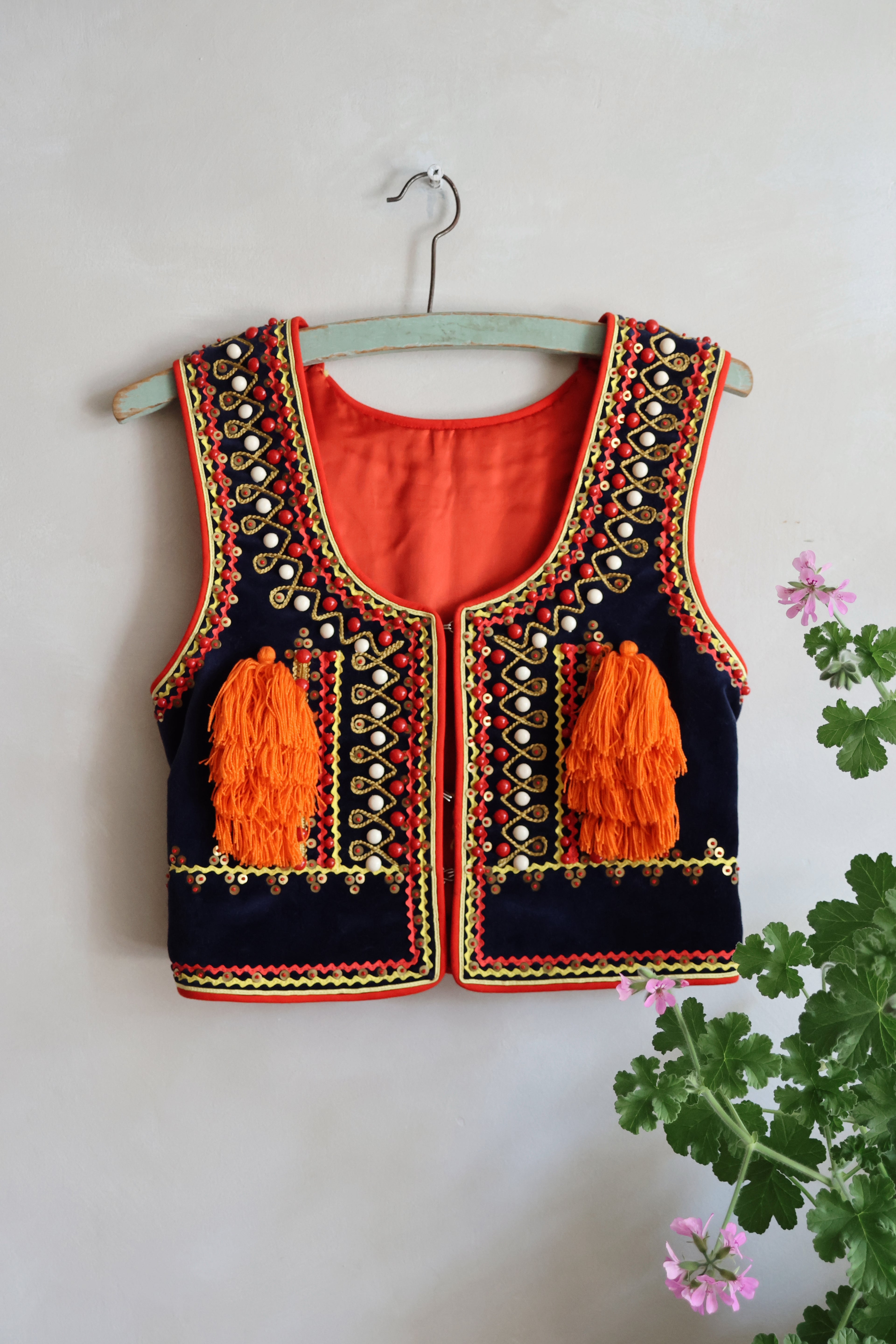Vintage Embellished Tassel Vest Top