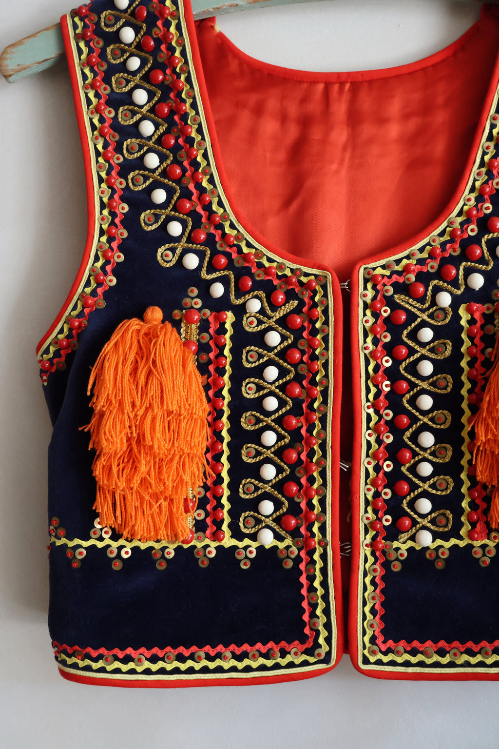 Vintage Embellished Tassel Vest Top