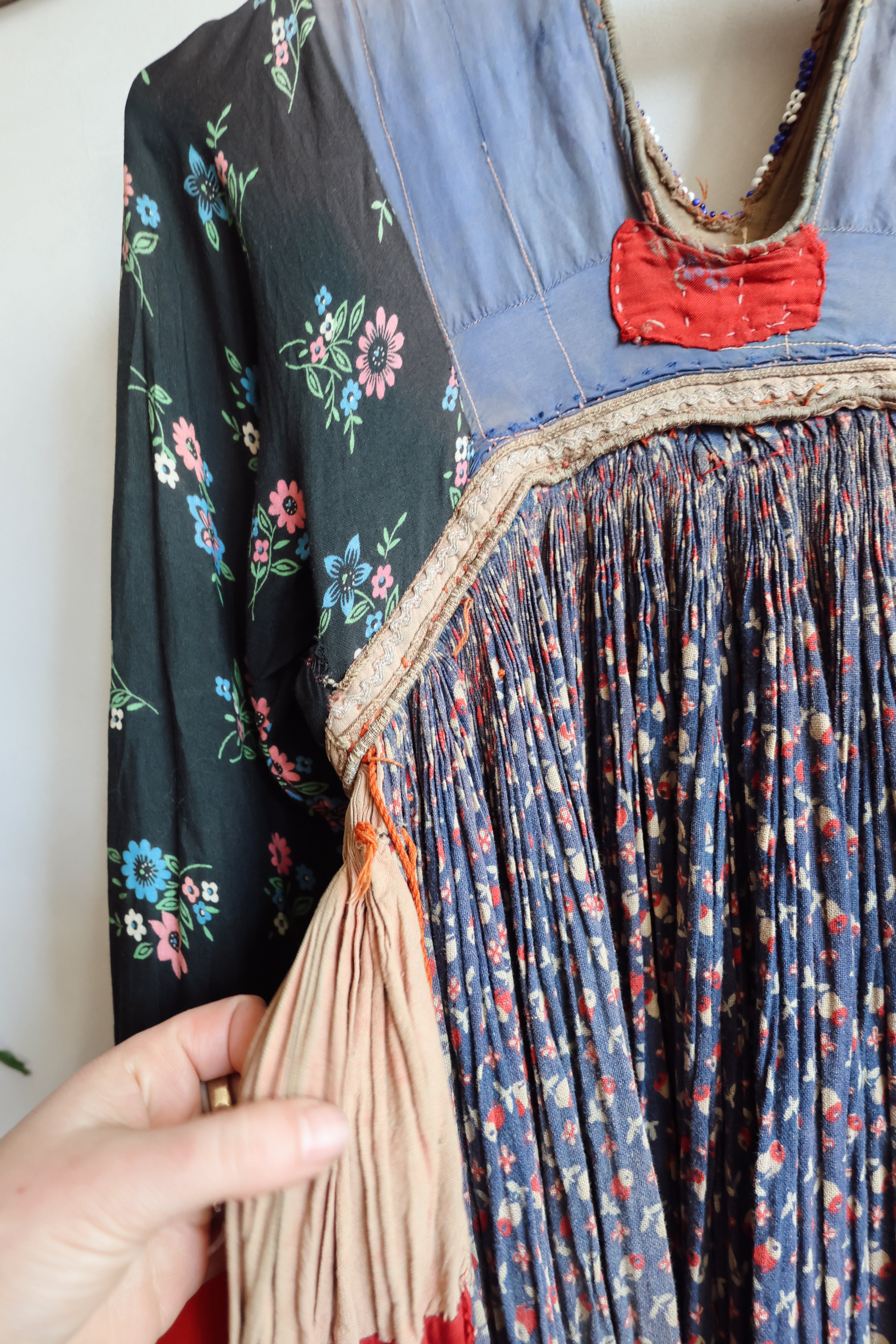 Antique Afghan Tribal Dress c. 1940s–1960s | Hand Embroidered Bodice | Museum Textile | Ethnographic Costume