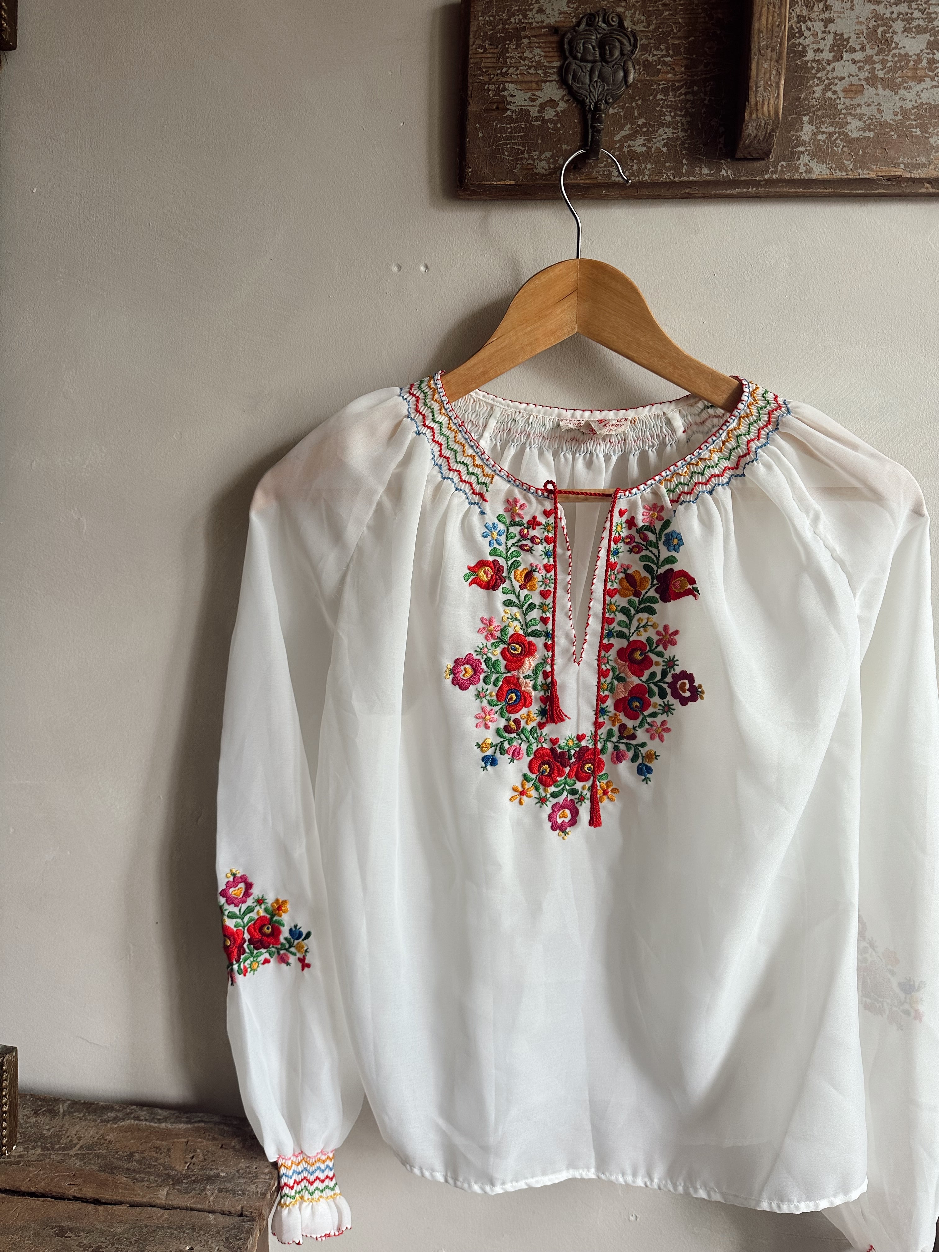 Vintage Embroidered Hungarian Blouse