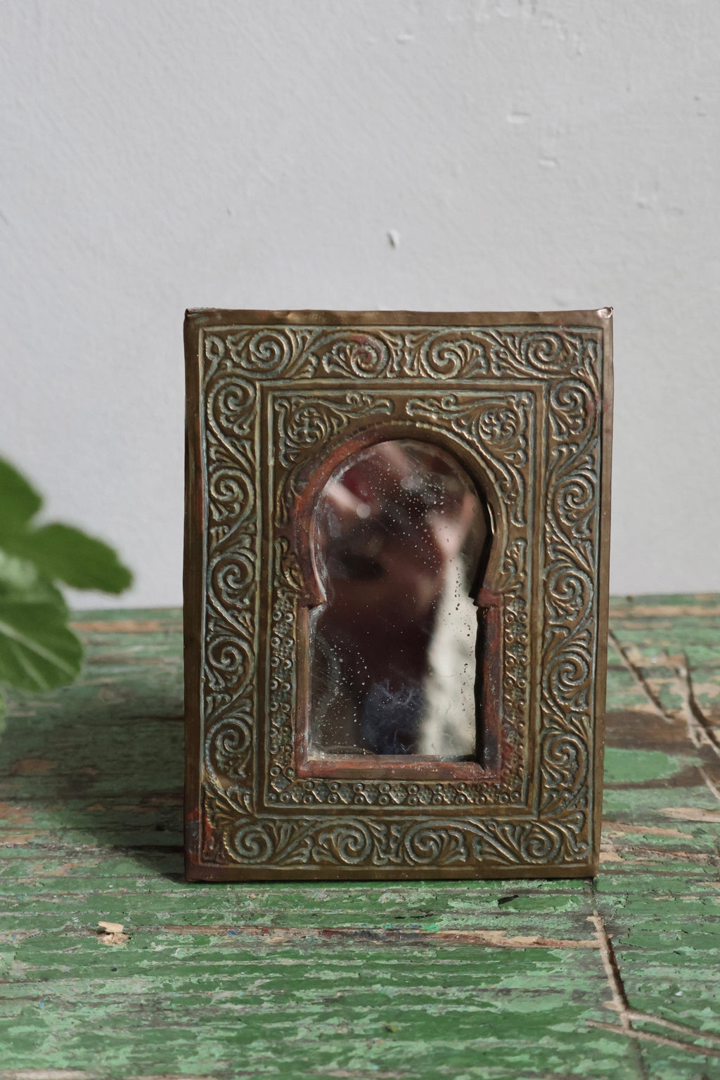 Antique Brass Arch Mirror