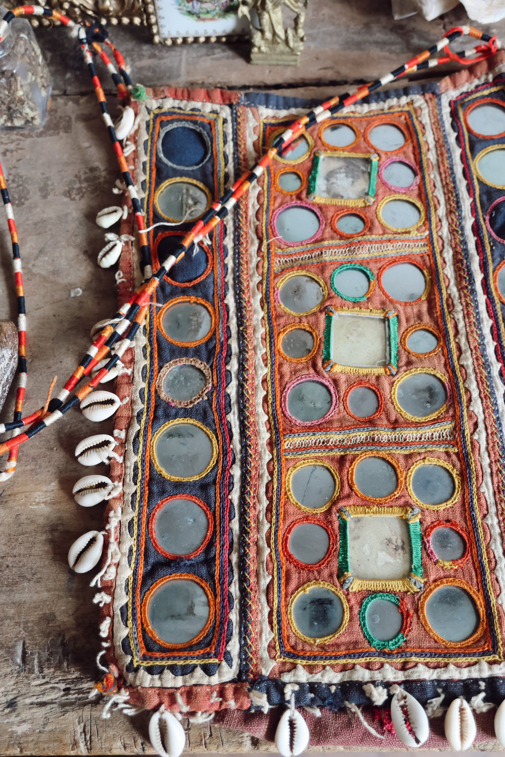 Vintage Tribal Mirrorwork Shoulder Bag
