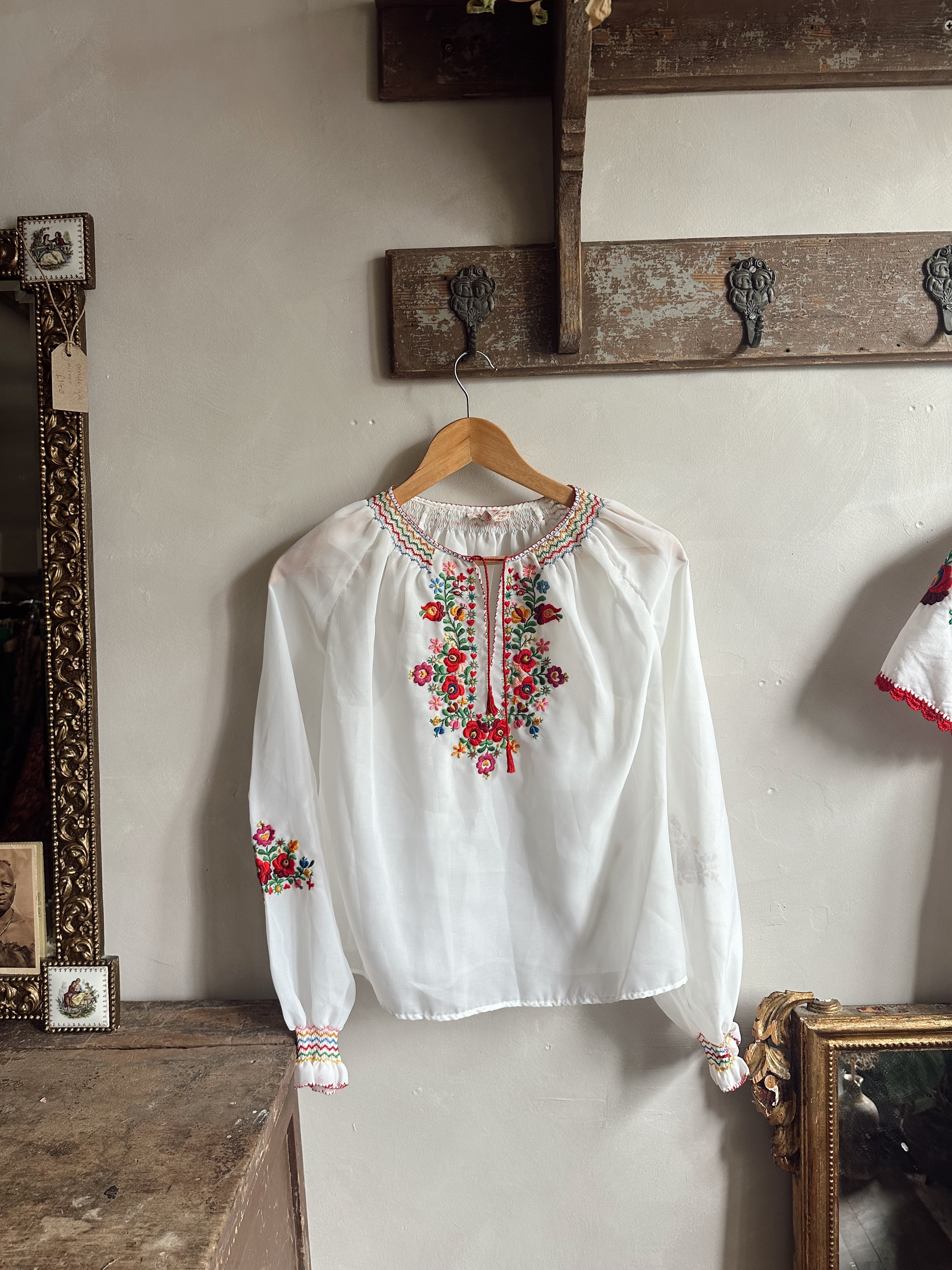 Vintage Embroidered Hungarian Blouse
