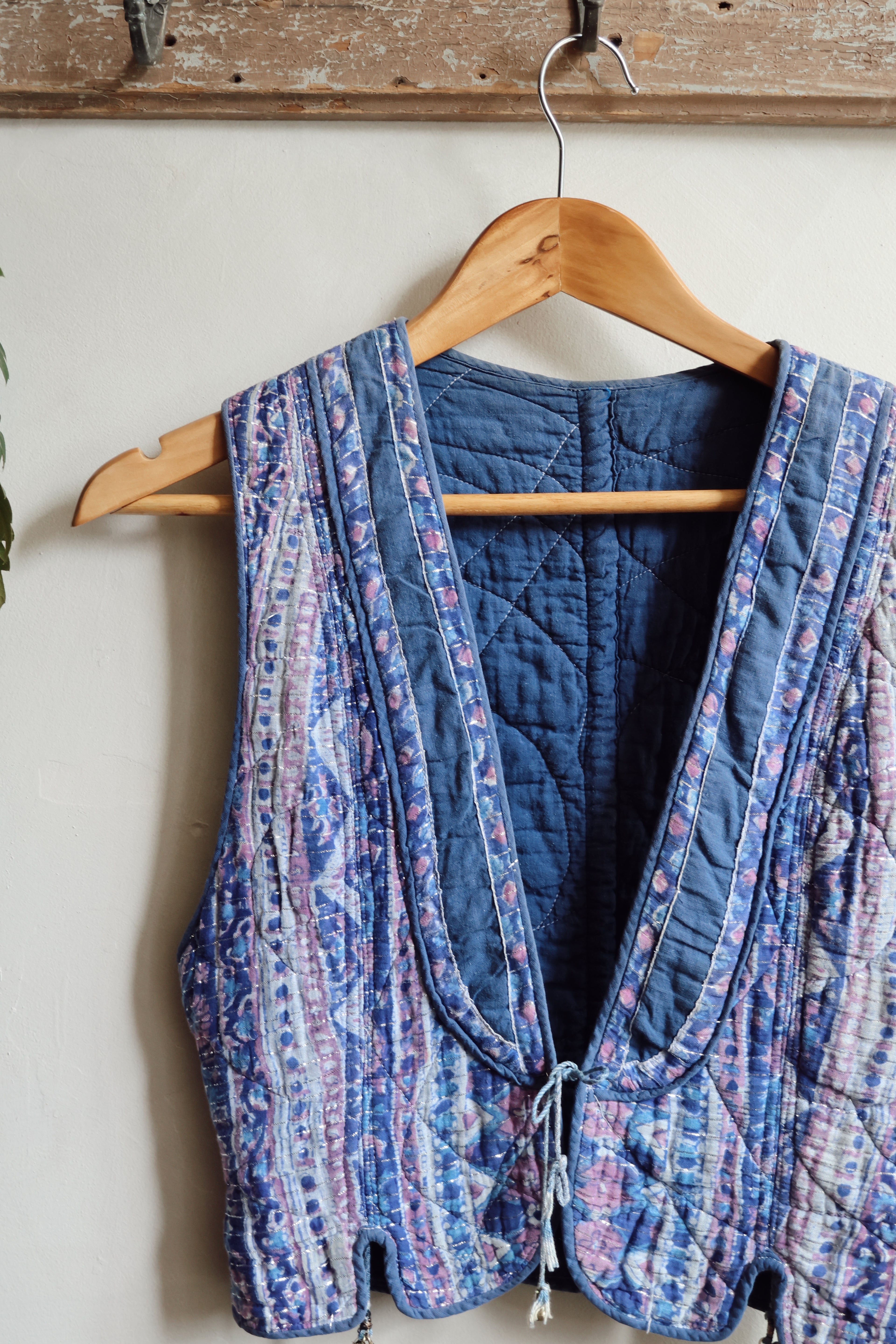 Vintage Indian blockprint quilted waistcoat