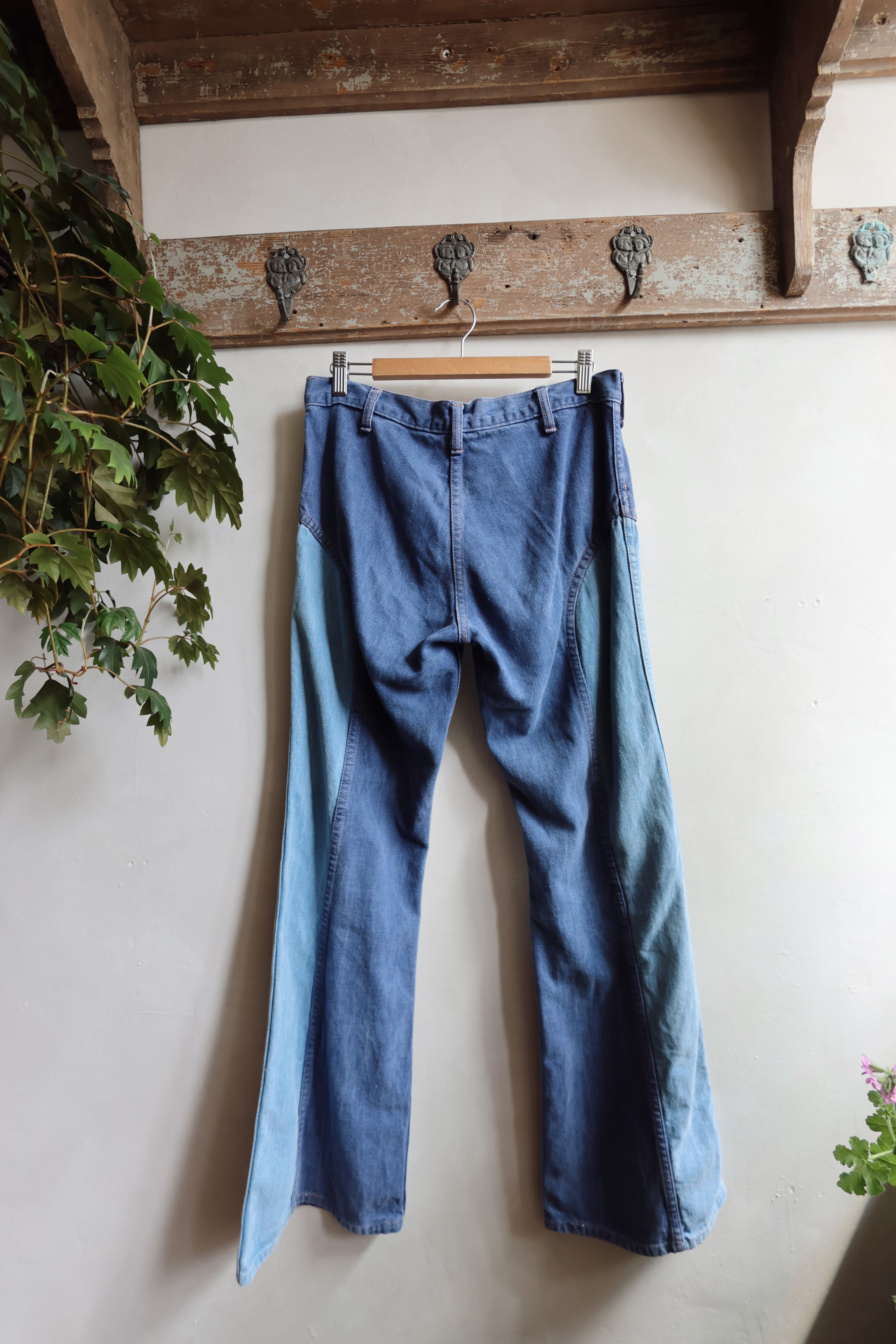 Vintage Blue Patchwork Flares