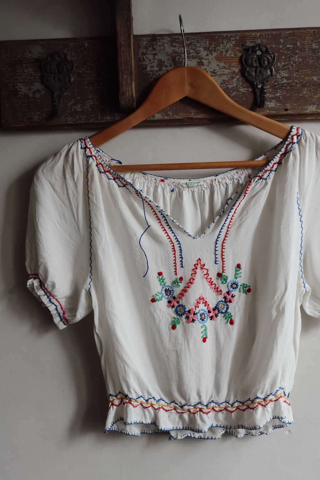 Vintage Hungarian Embroidered Blouse