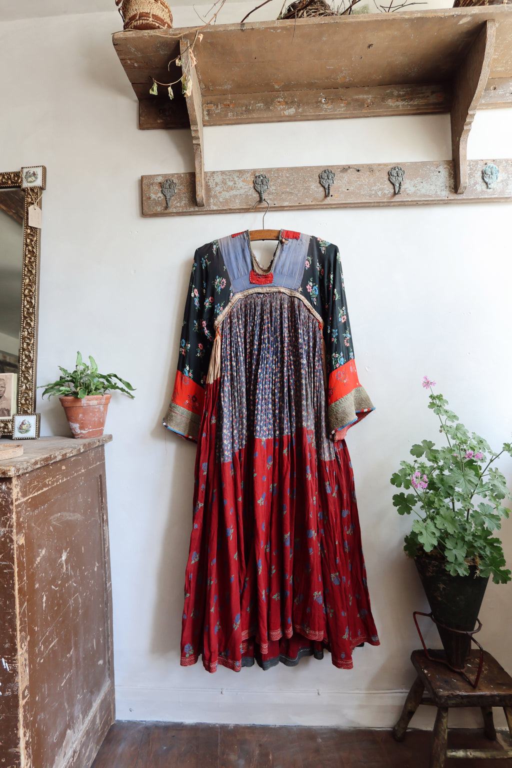 Antique Afghan Tribal Dress c. 1940s–1960s | Hand Embroidered Bodice | Museum Textile | Ethnographic Costume
