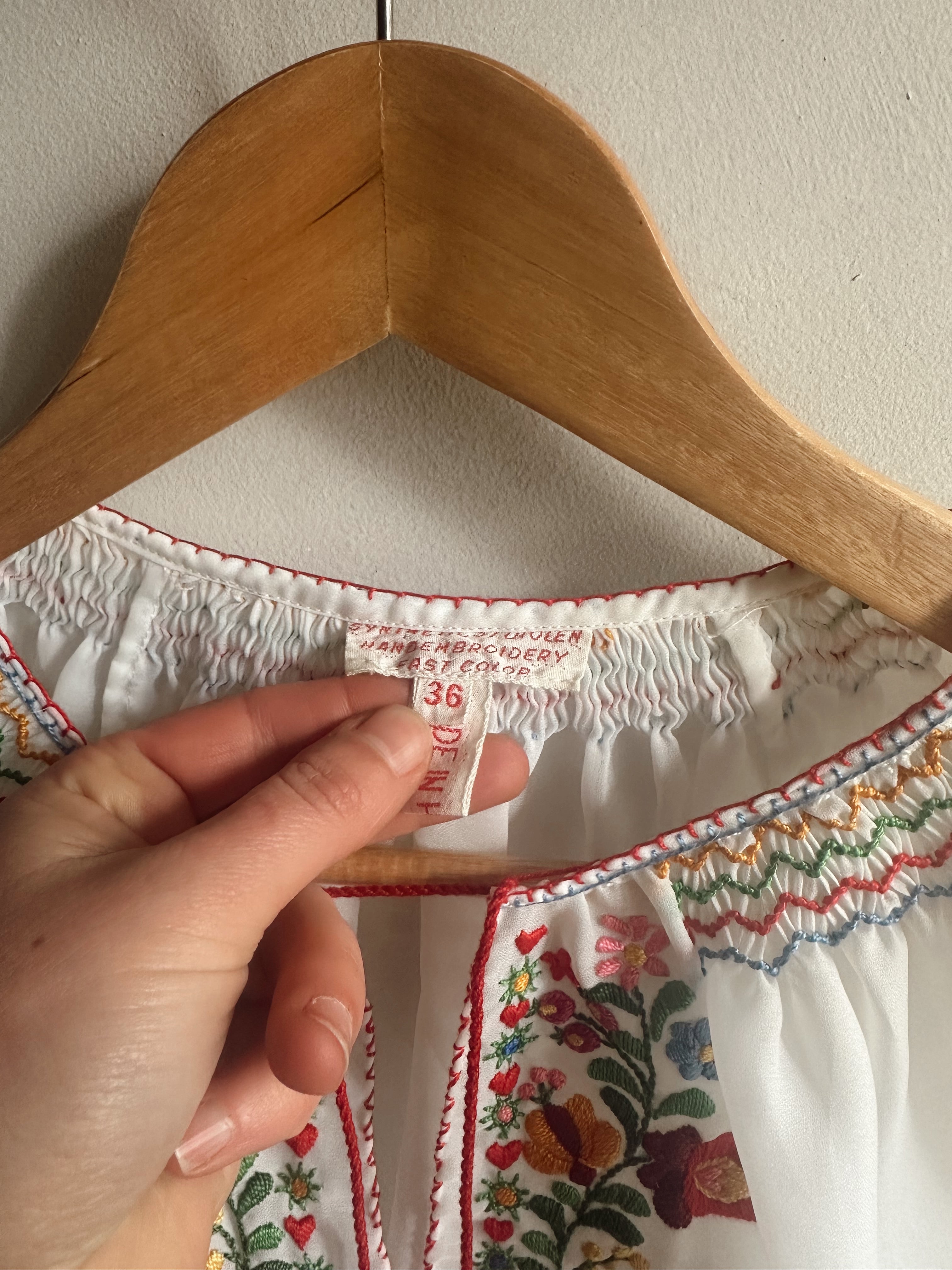 Vintage Embroidered Hungarian Blouse
