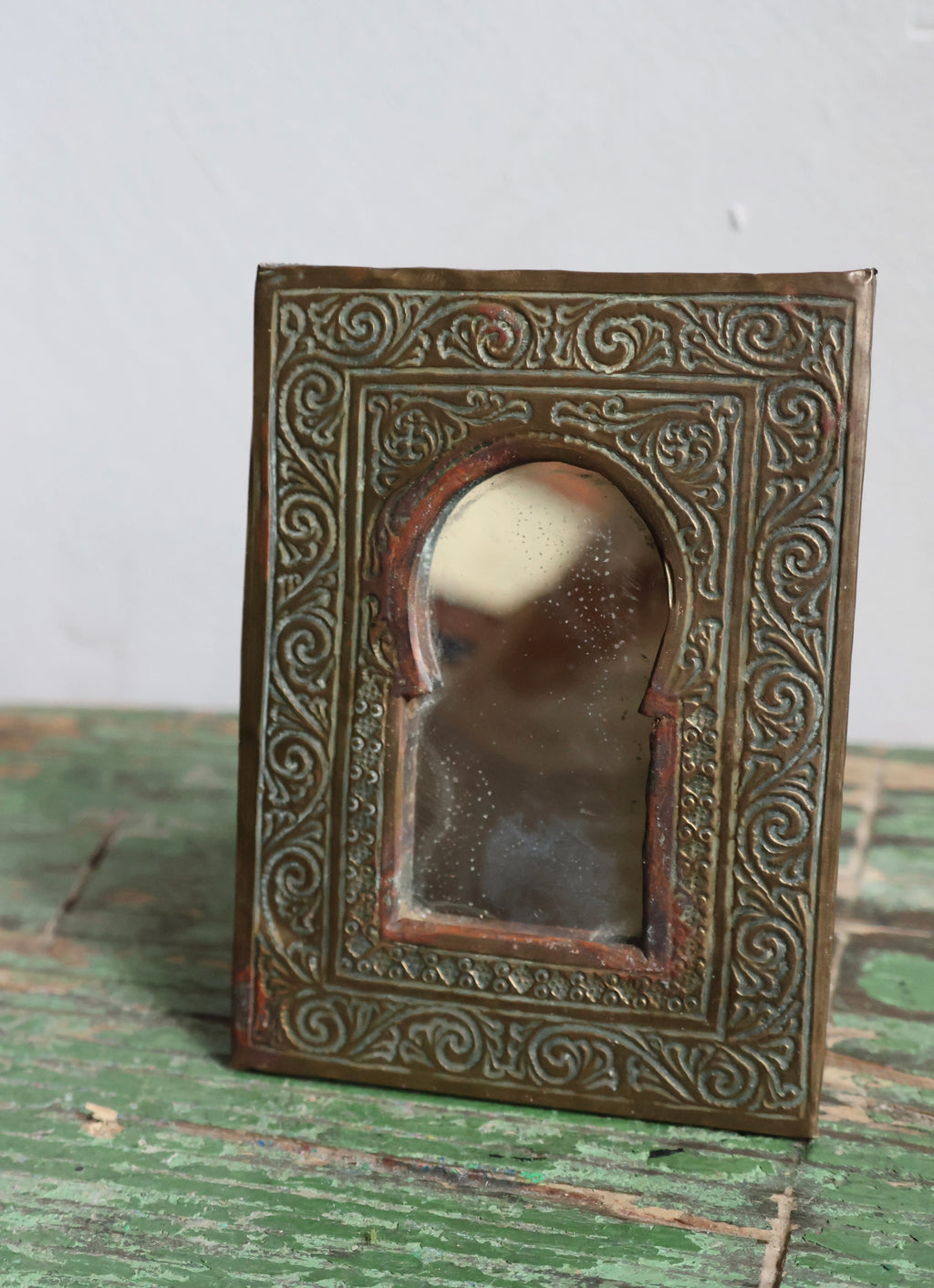 Antique Brass Arch Mirror