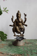 Antique Brass Ganesh Oil Burner Statue