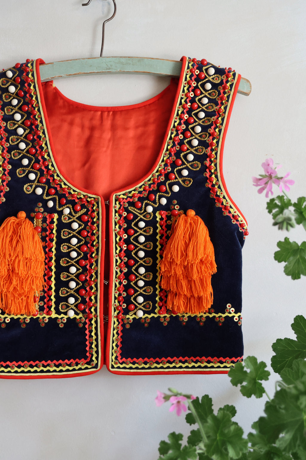 Vintage Embellished Tassel Vest Top