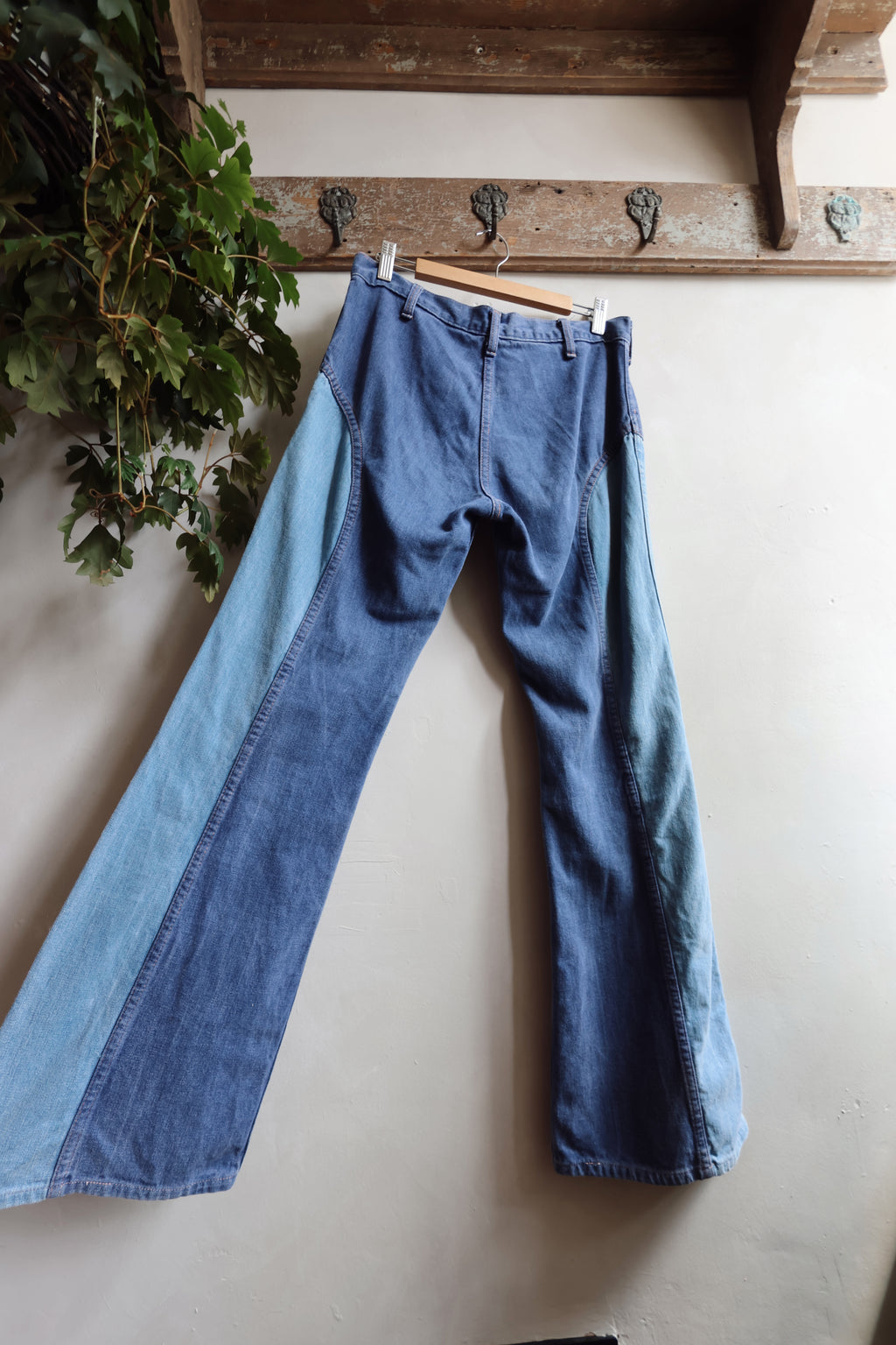 Vintage Blue Patchwork Flares