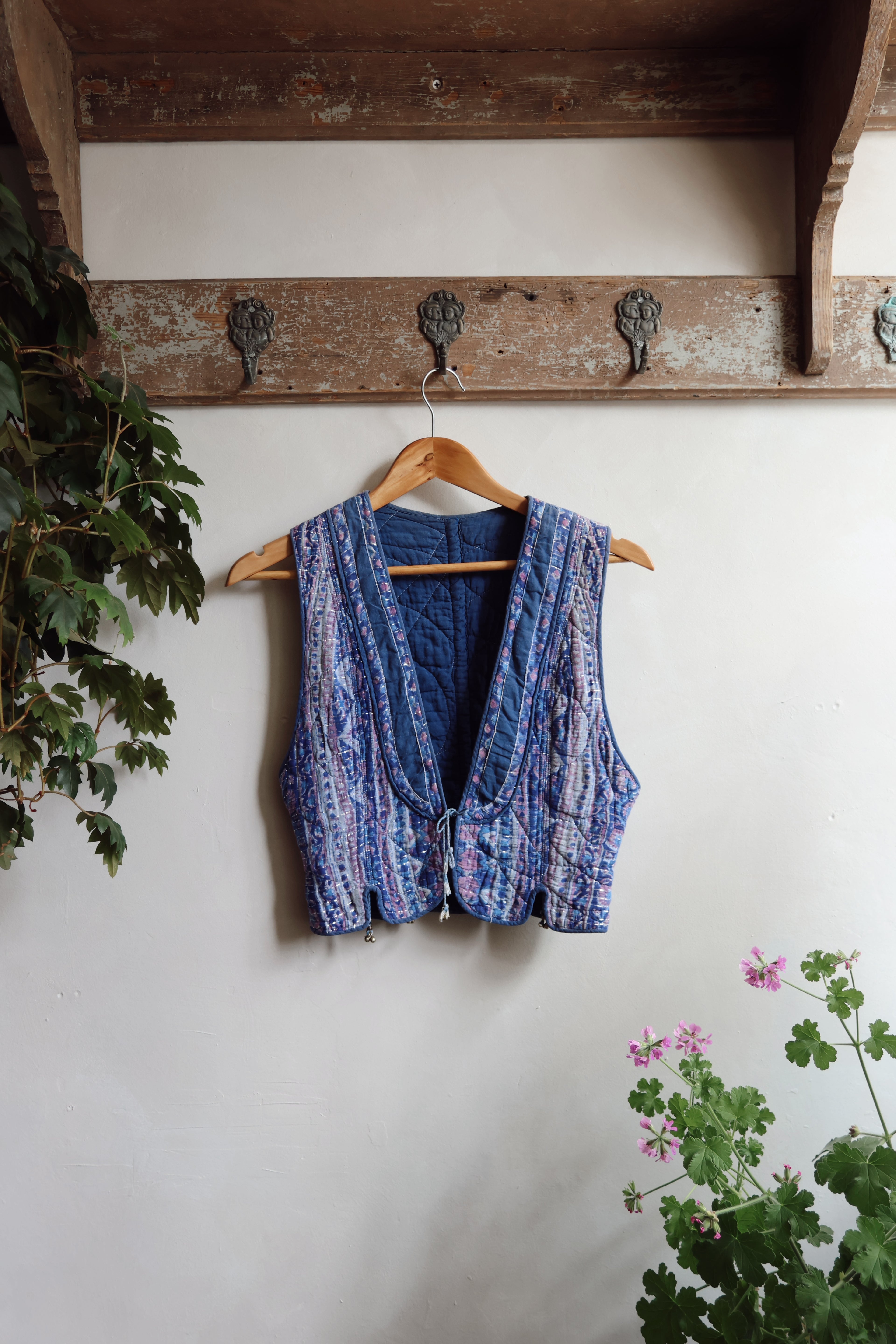 Vintage Indian blockprint quilted waistcoat