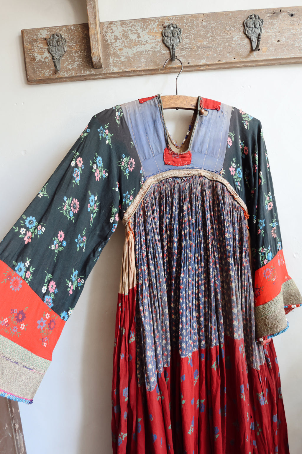 Antique Afghan Tribal Dress c. 1940s–1960s | Hand Embroidered Bodice | Museum Textile | Ethnographic Costume