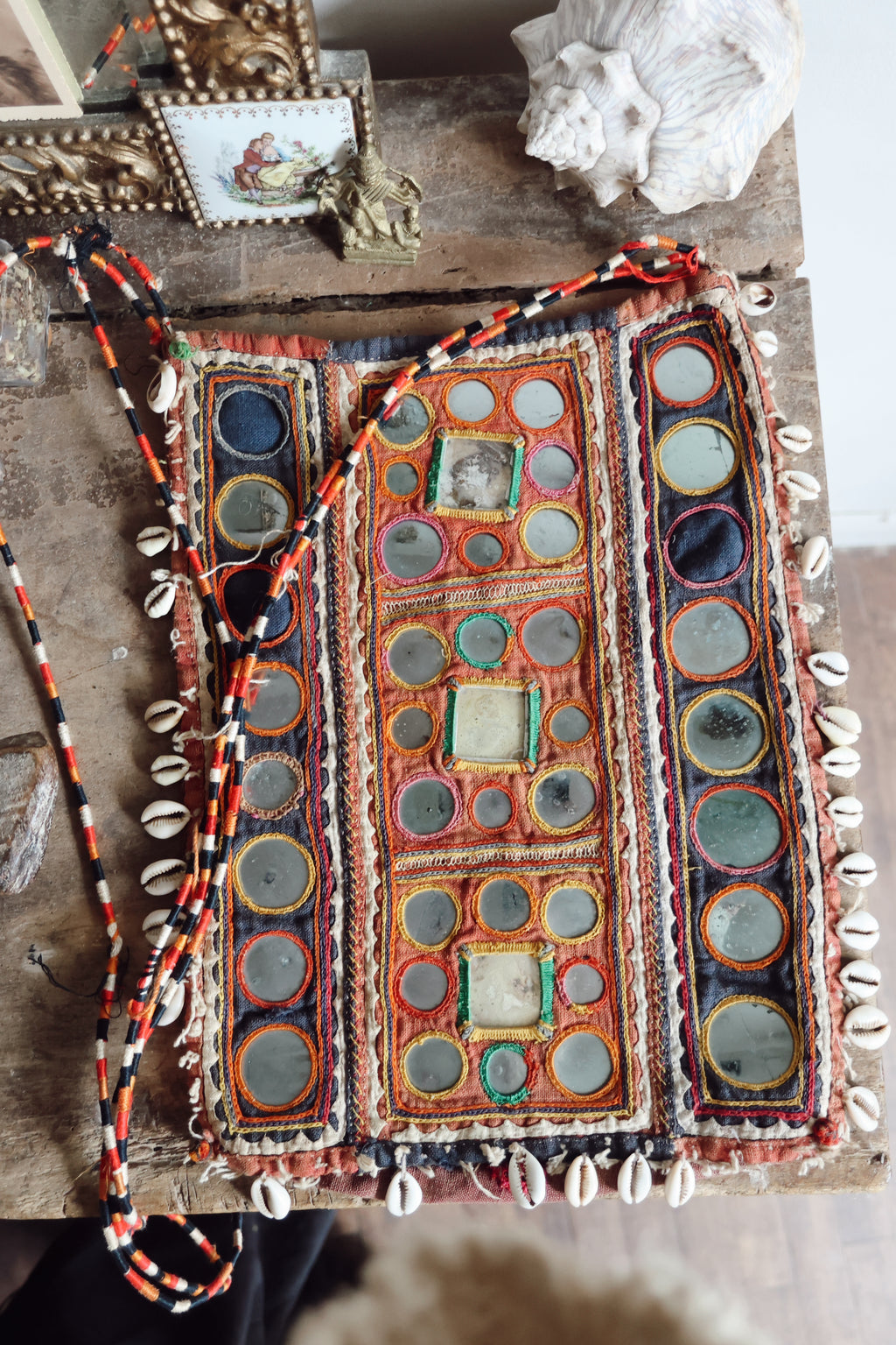 Vintage Tribal Mirrorwork Shoulder Bag