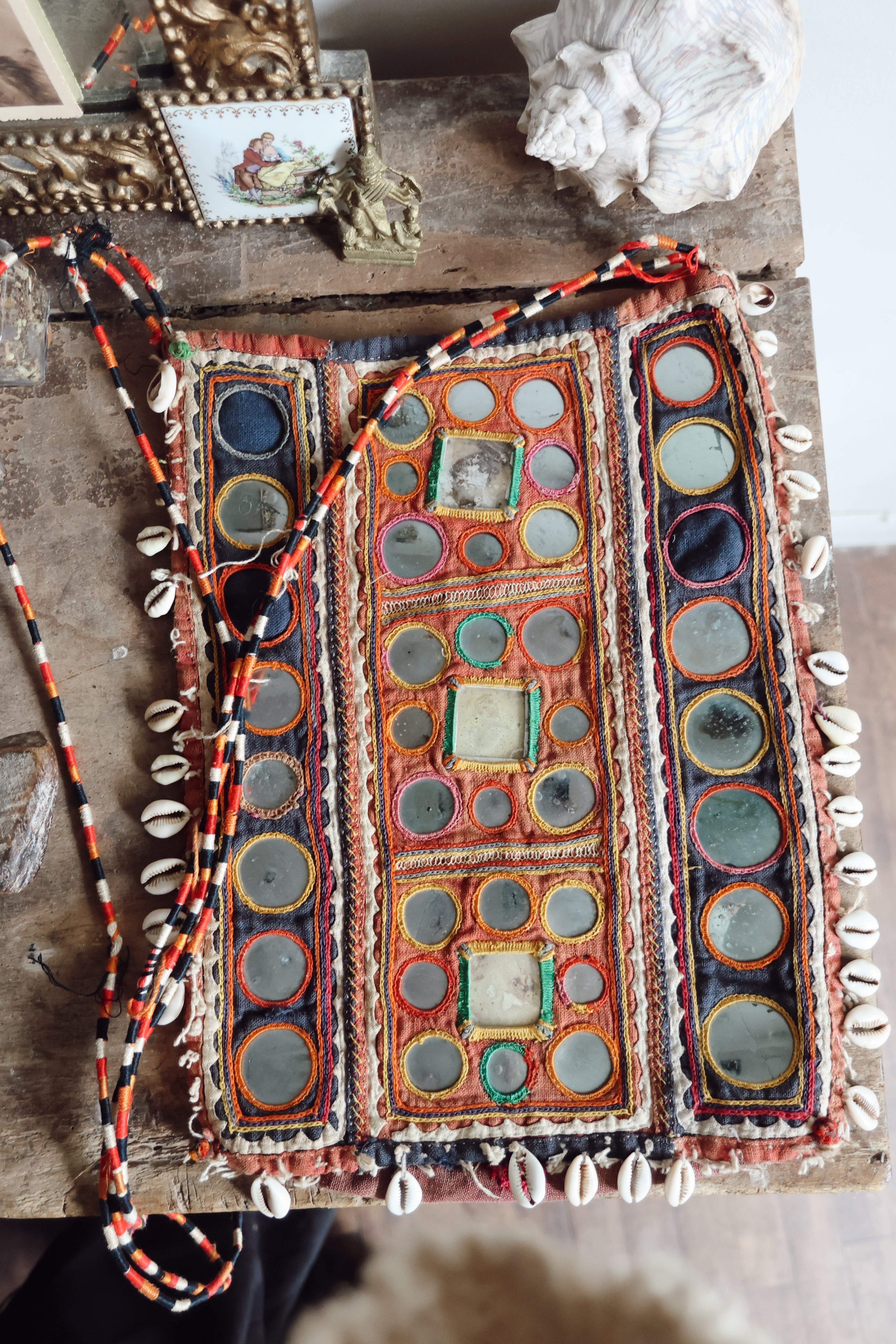 Vintage Tribal Mirrorwork Shoulder Bag