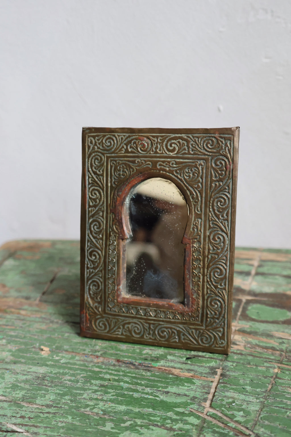 Antique Brass Arch Mirror