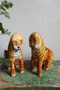 Sacred Temple Tigers – A Pair of Hand-Carved Indian Ritual Figures