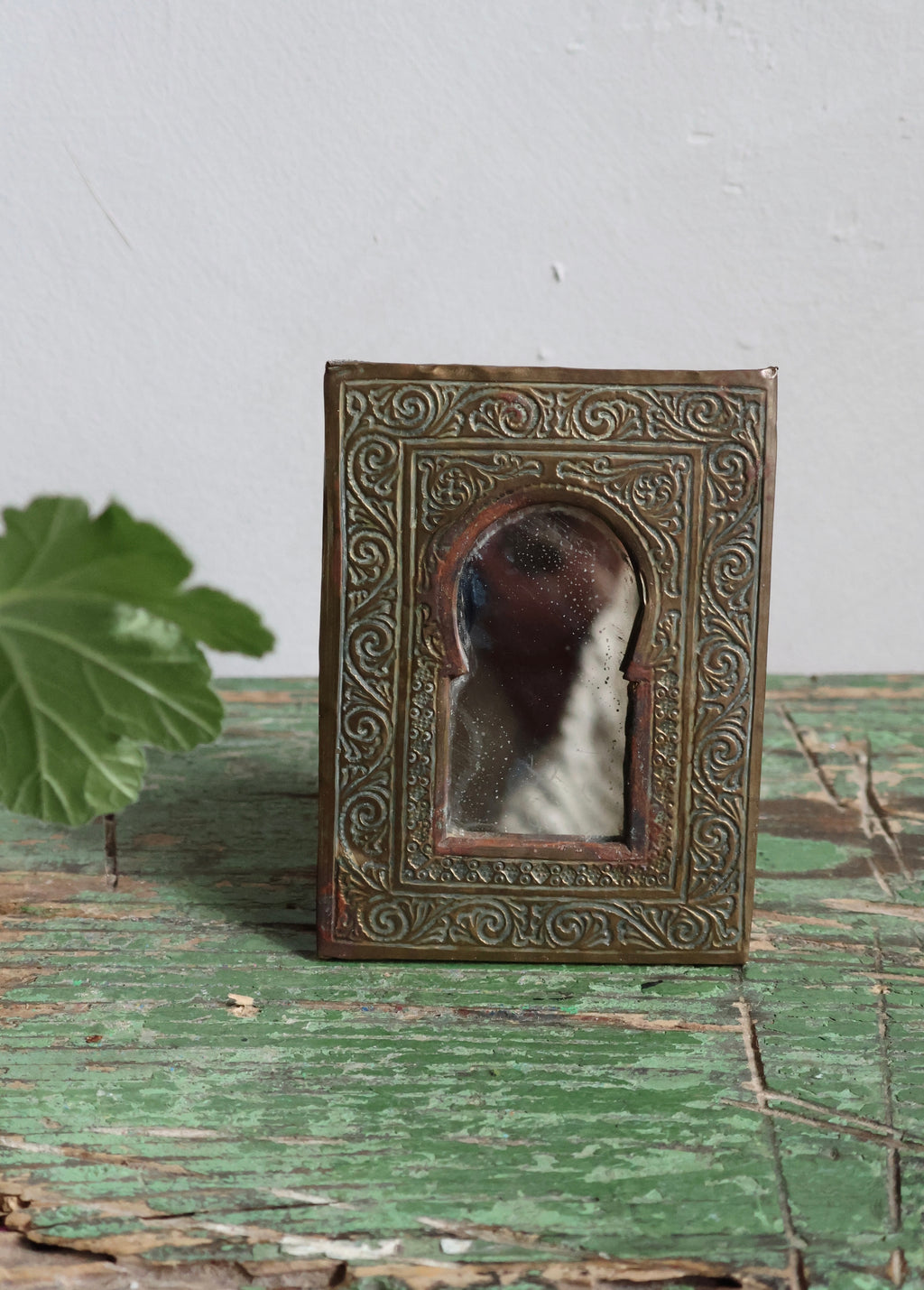 Antique Brass Arch Mirror