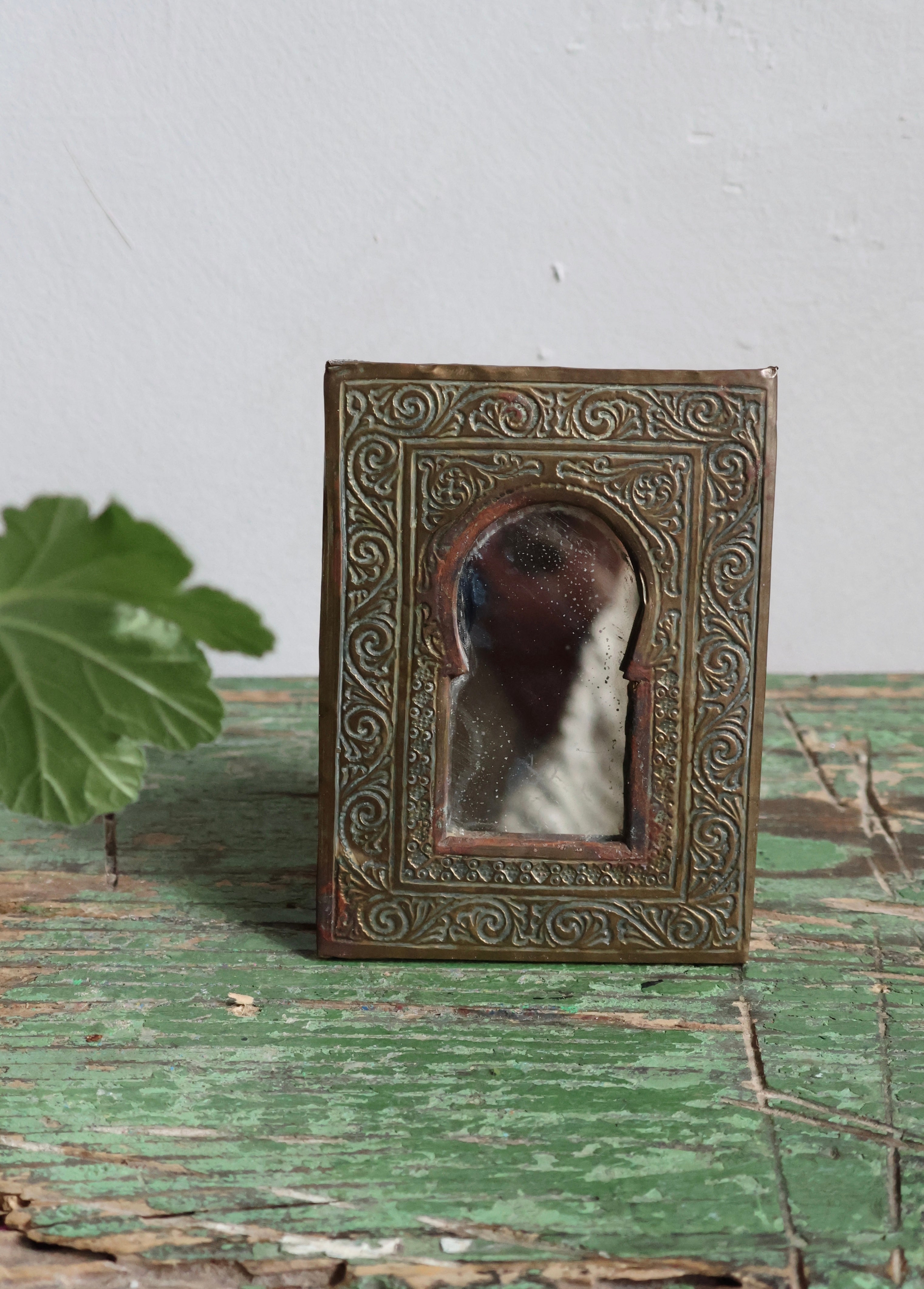 Antique Brass Arch Mirror
