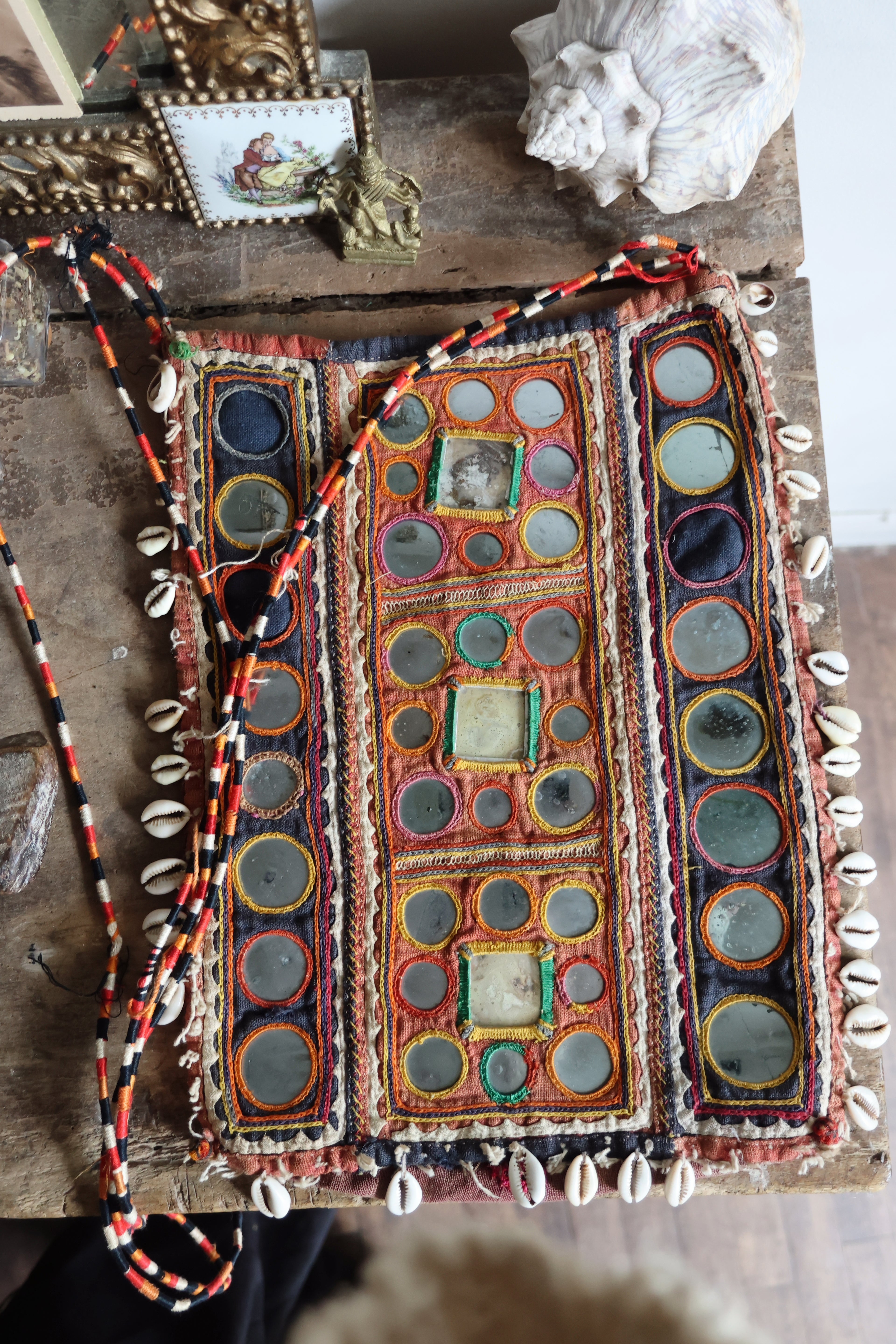 Vintage Tribal Mirrorwork Shoulder Bag