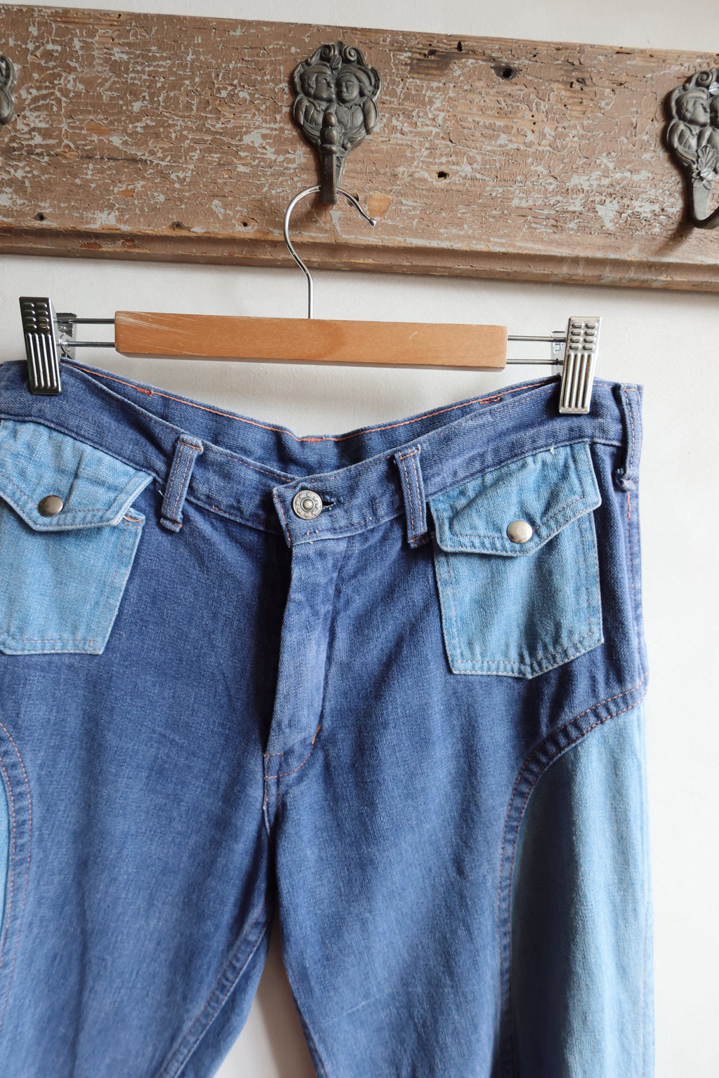 Vintage Blue Patchwork Flares