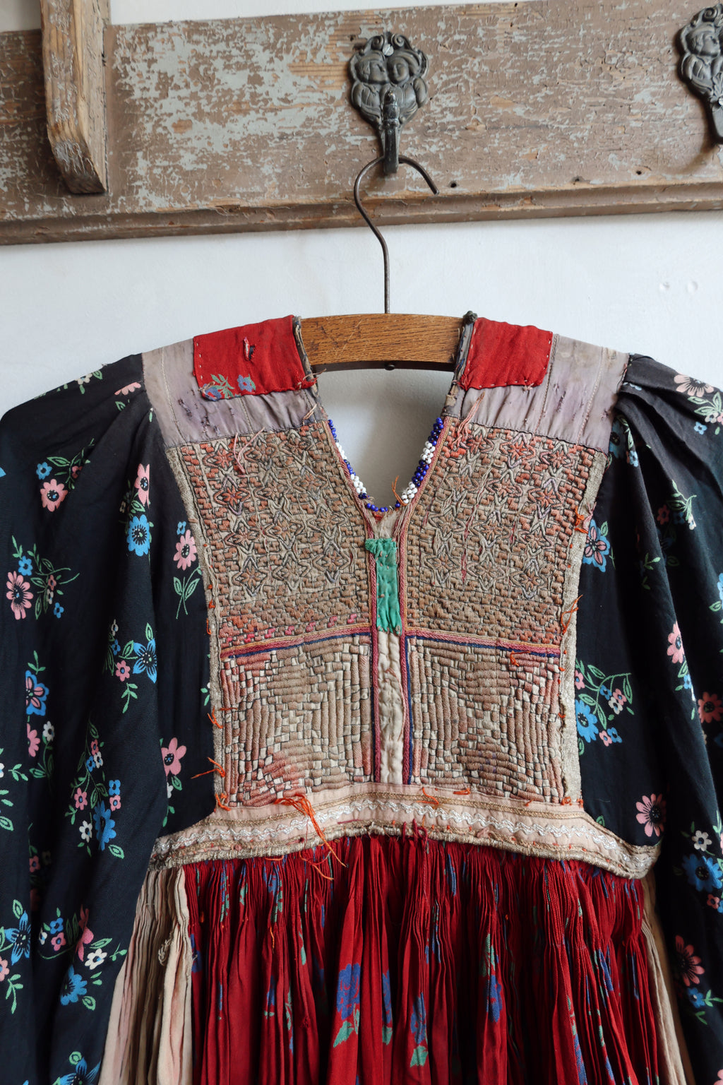 Antique Afghan Tribal Dress c. 1940s–1960s | Hand Embroidered Bodice | Museum Textile | Ethnographic Costume